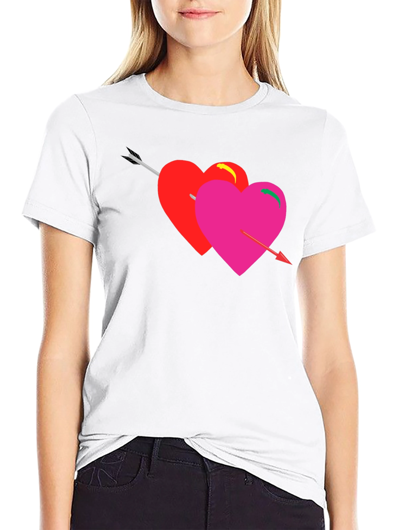 Heart Arrow Graphic Tee - Black Unisex T-Shirt