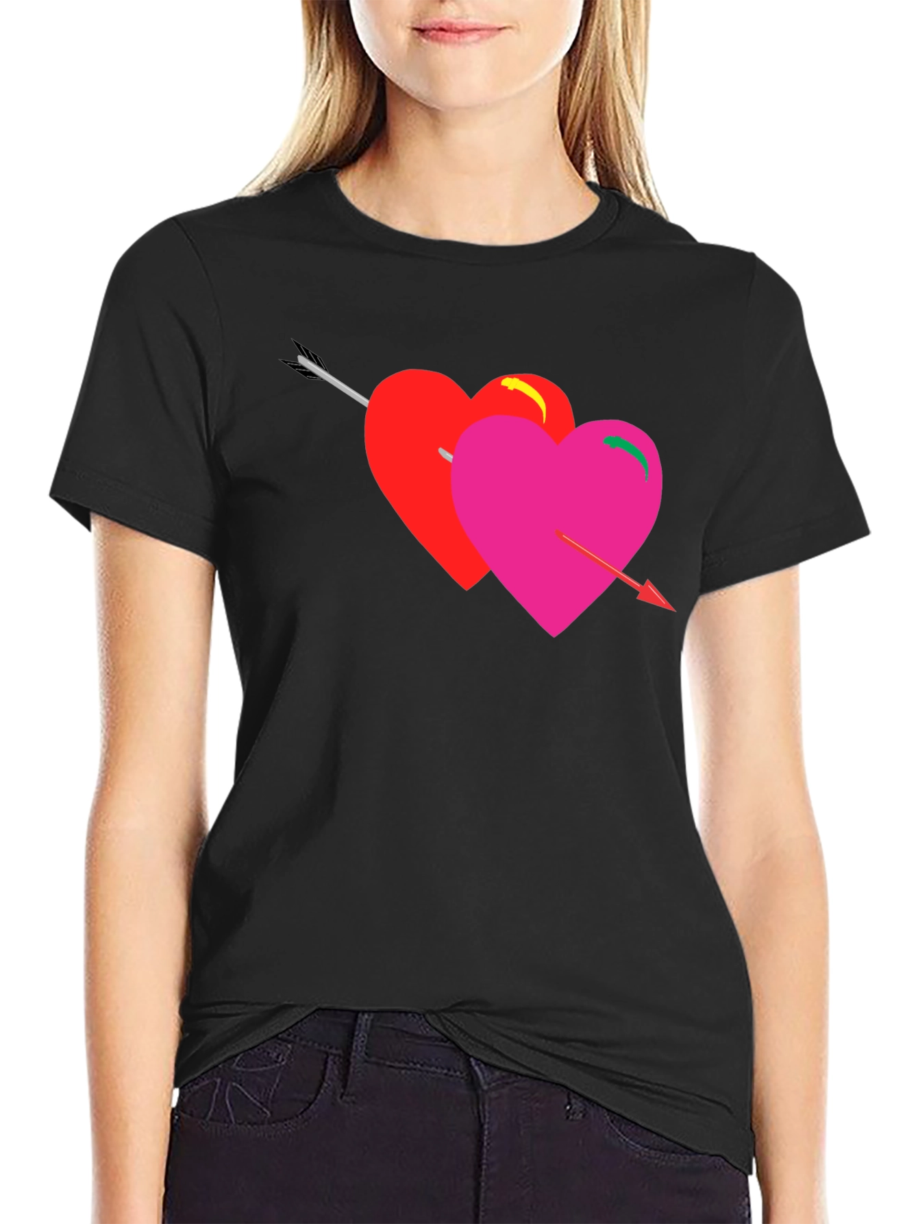 Heart Arrow Graphic Tee - Black Unisex T-Shirt