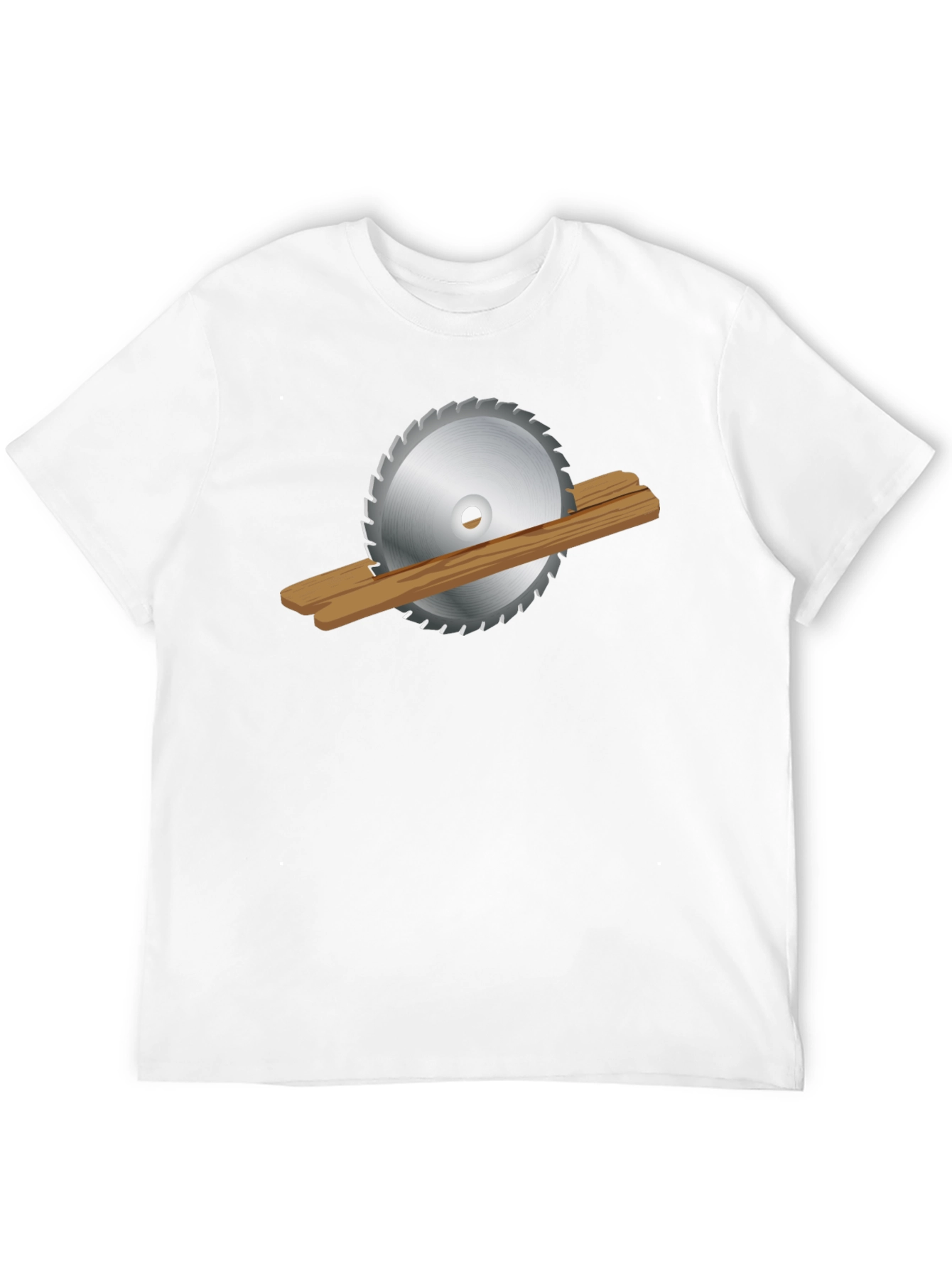 Saw Blade Cutting Wood Graphic T-Shirt