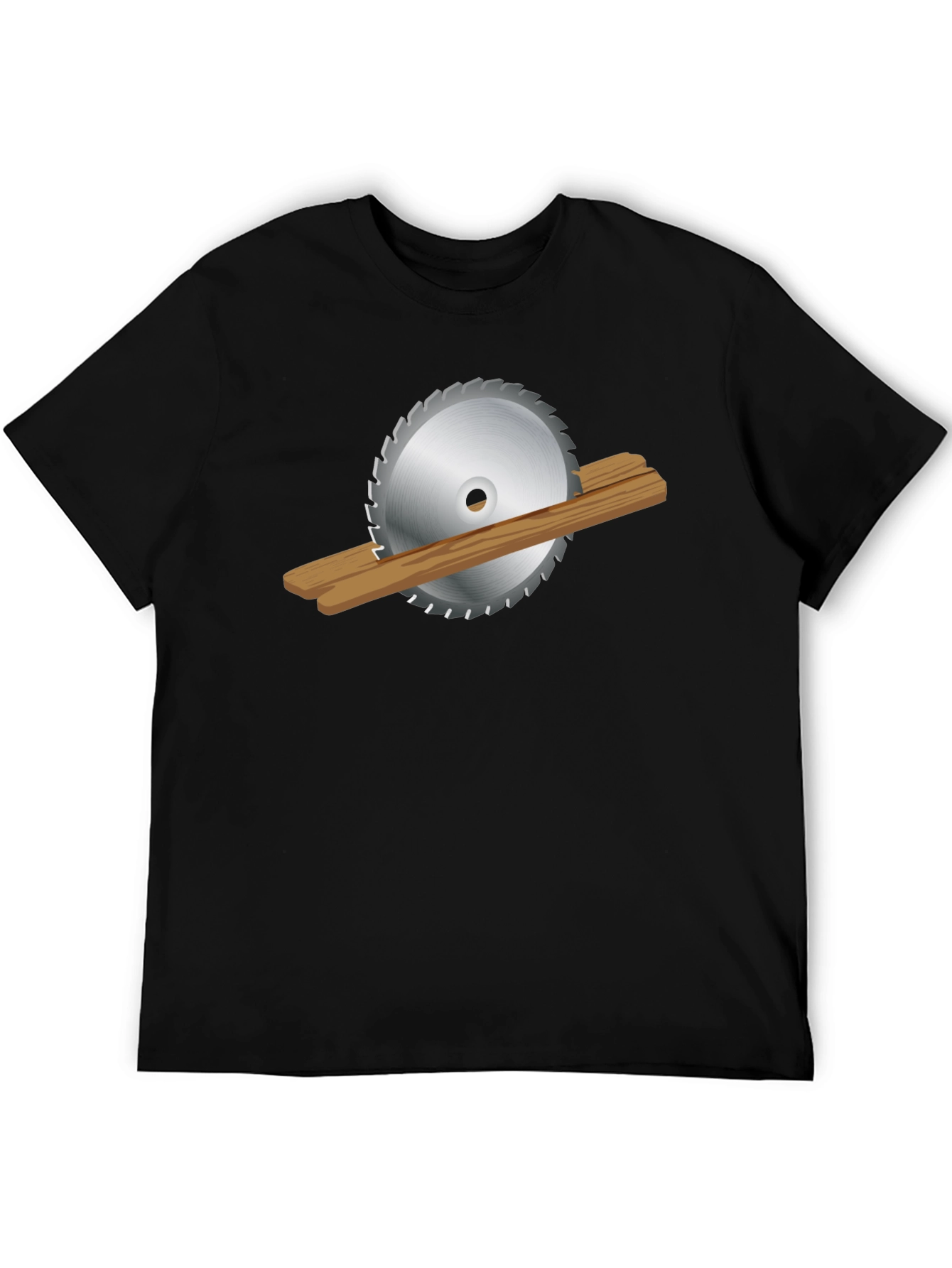 Saw Blade Cutting Wood Graphic T-Shirt