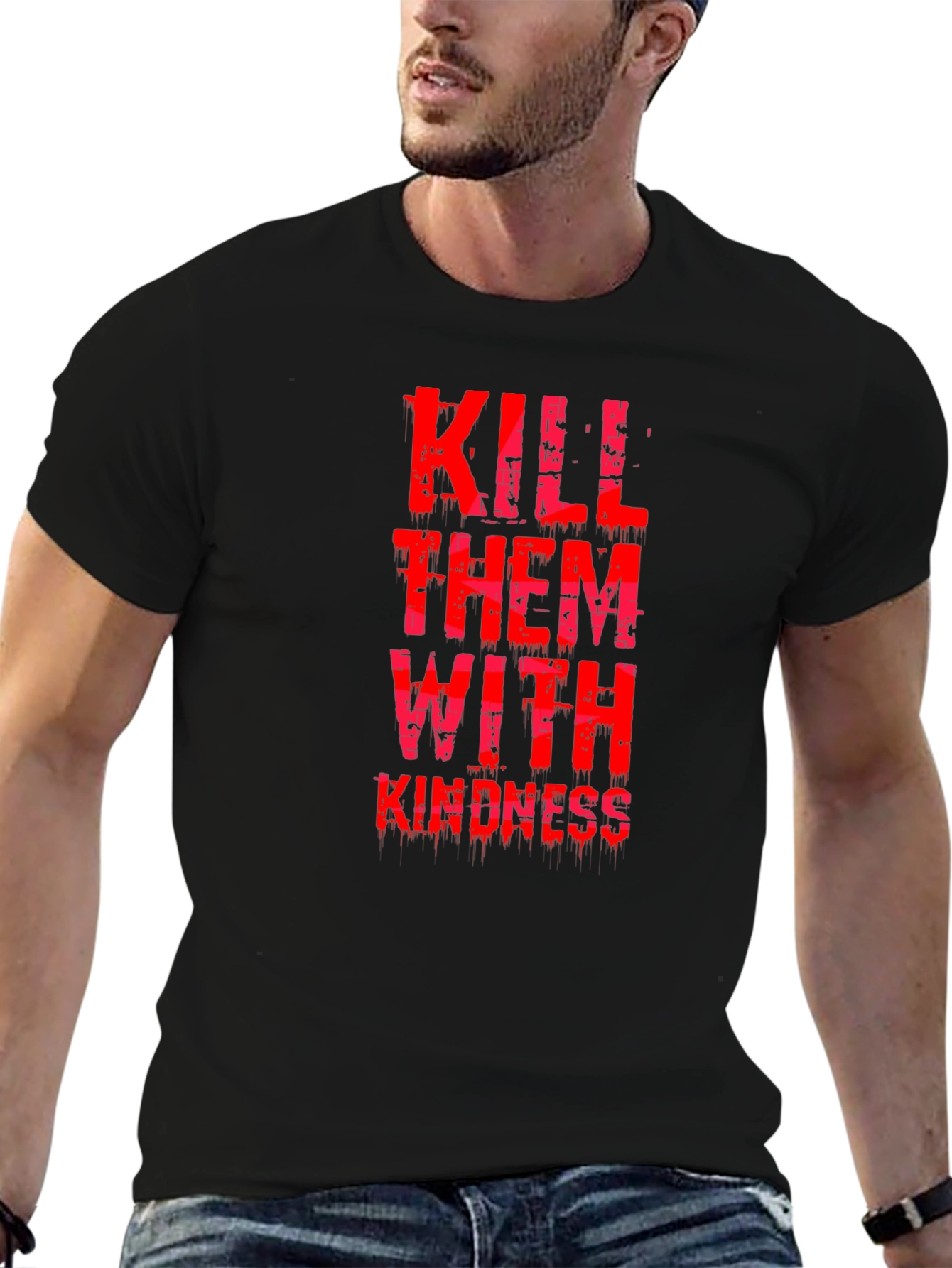 Kill Them With Kindness Black Graphic Tee