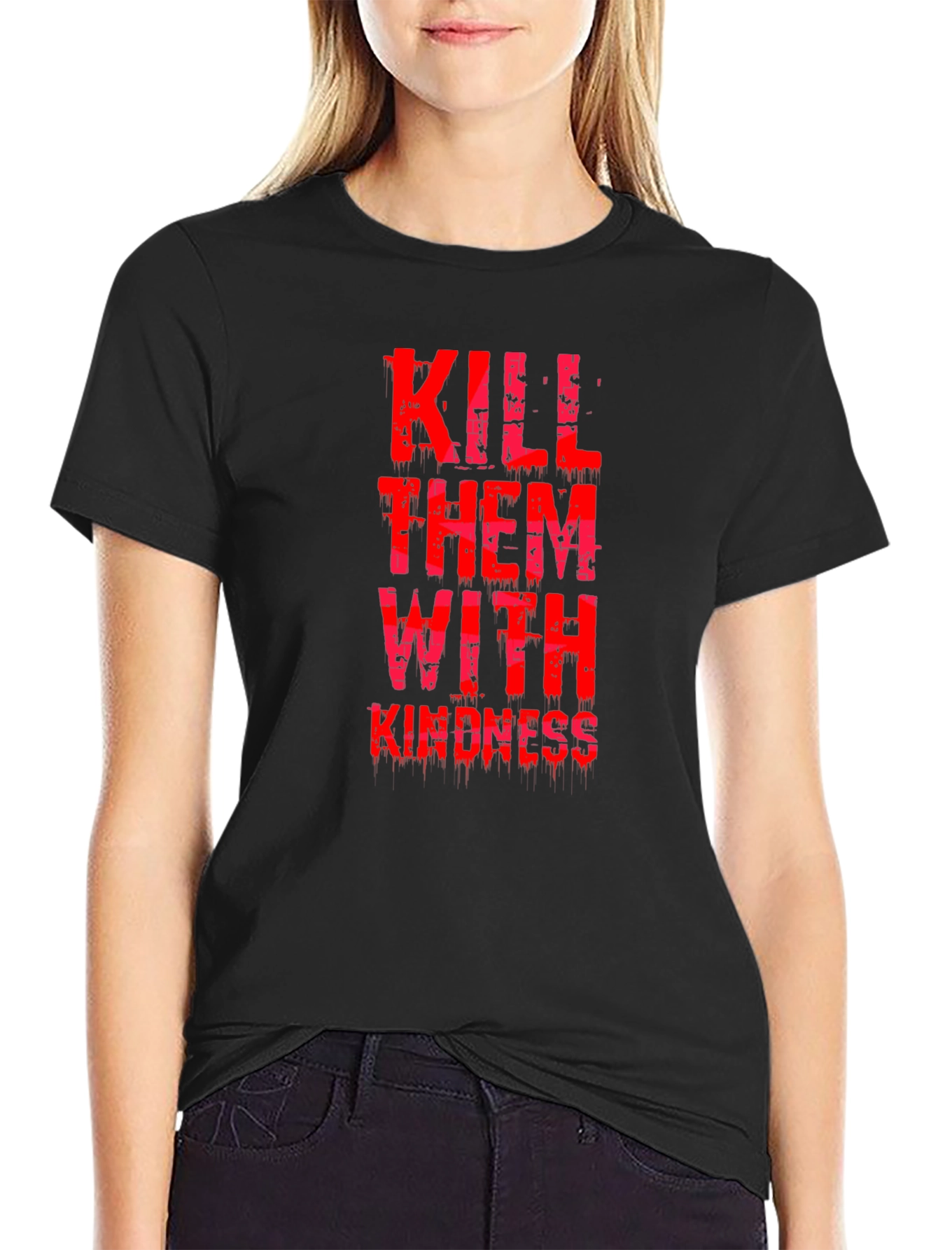 Kill Them With Kindness Black Graphic Tee