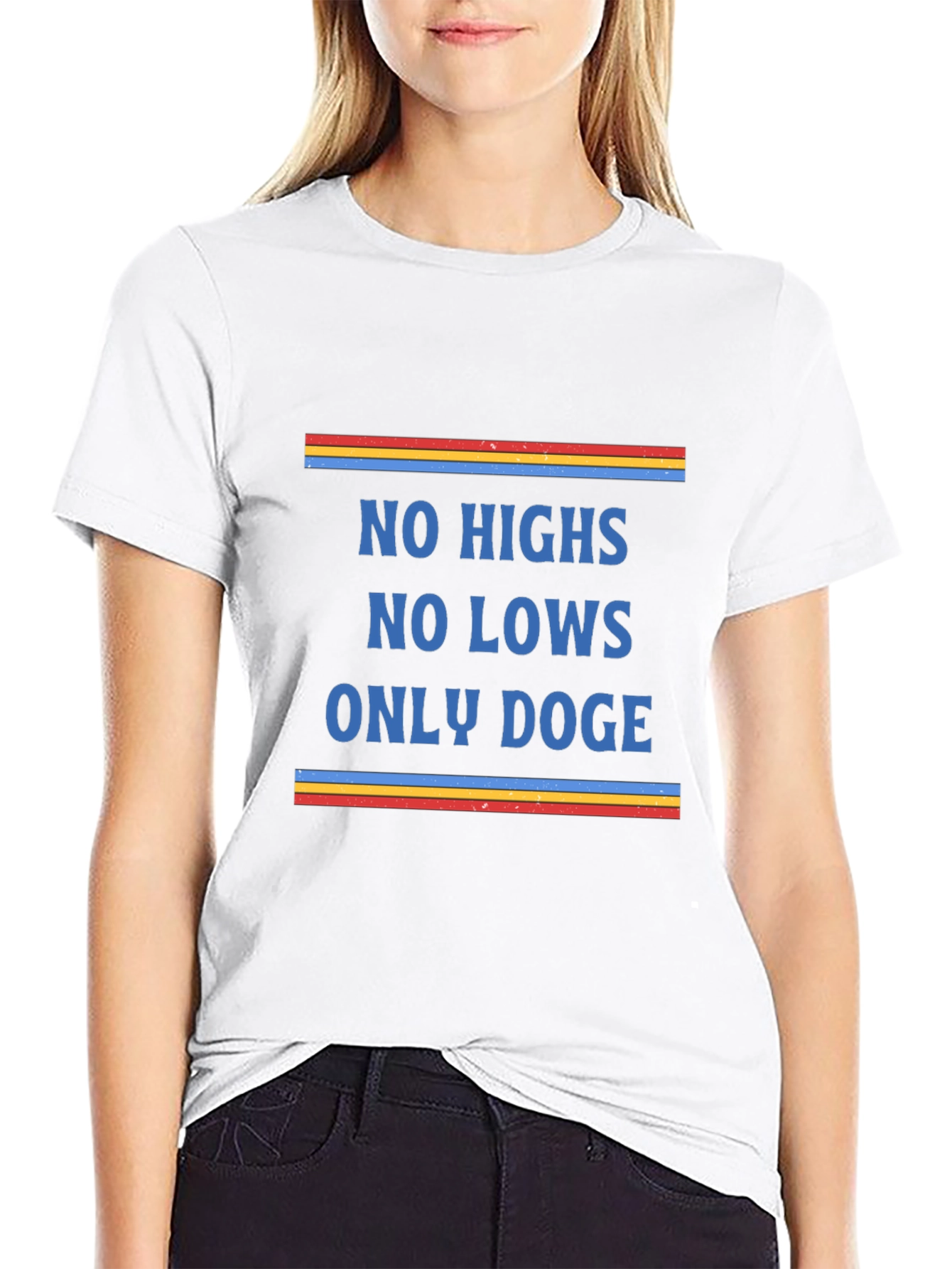 No Highs No Lows Only Doge Black Graphic Tee