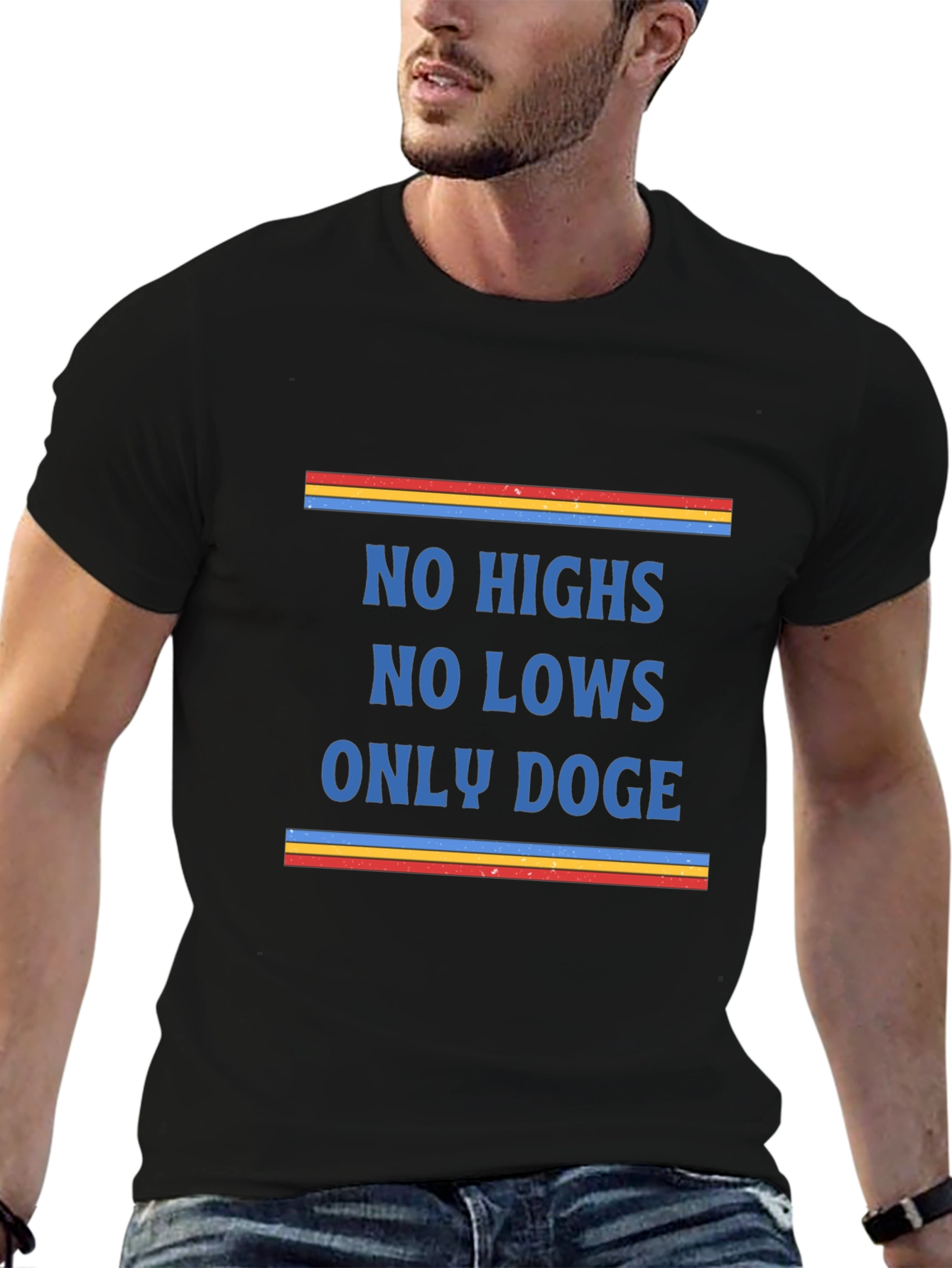 No Highs No Lows Only Doge Black Graphic Tee