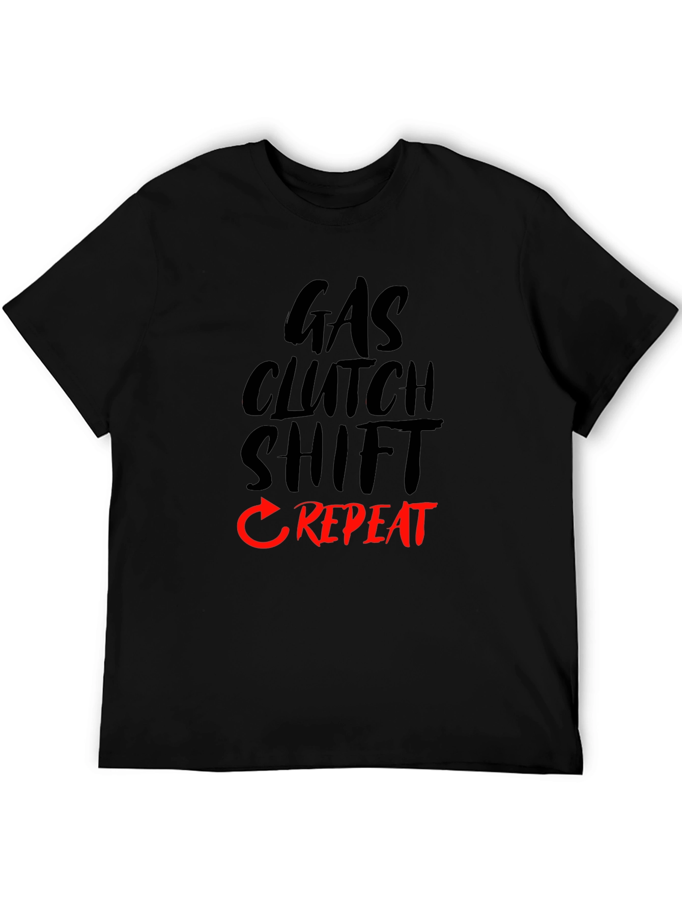 Gas Clutch Shift Repeat Black T-Shirt