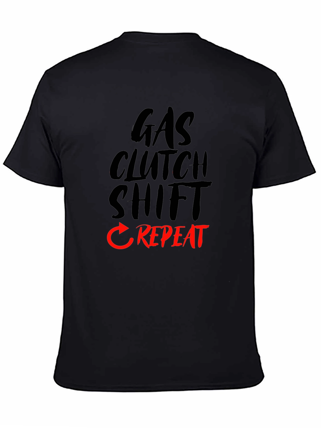 Gas Clutch Shift Repeat Black T-Shirt