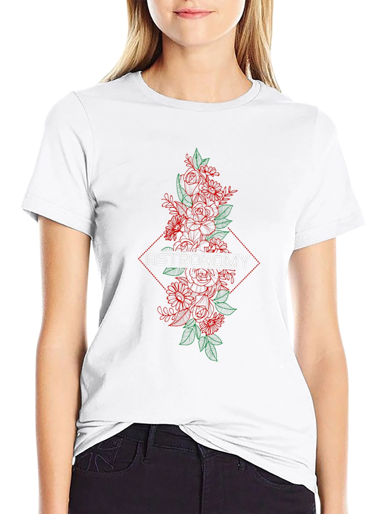Astronomy Floral Graphic T-Shirt