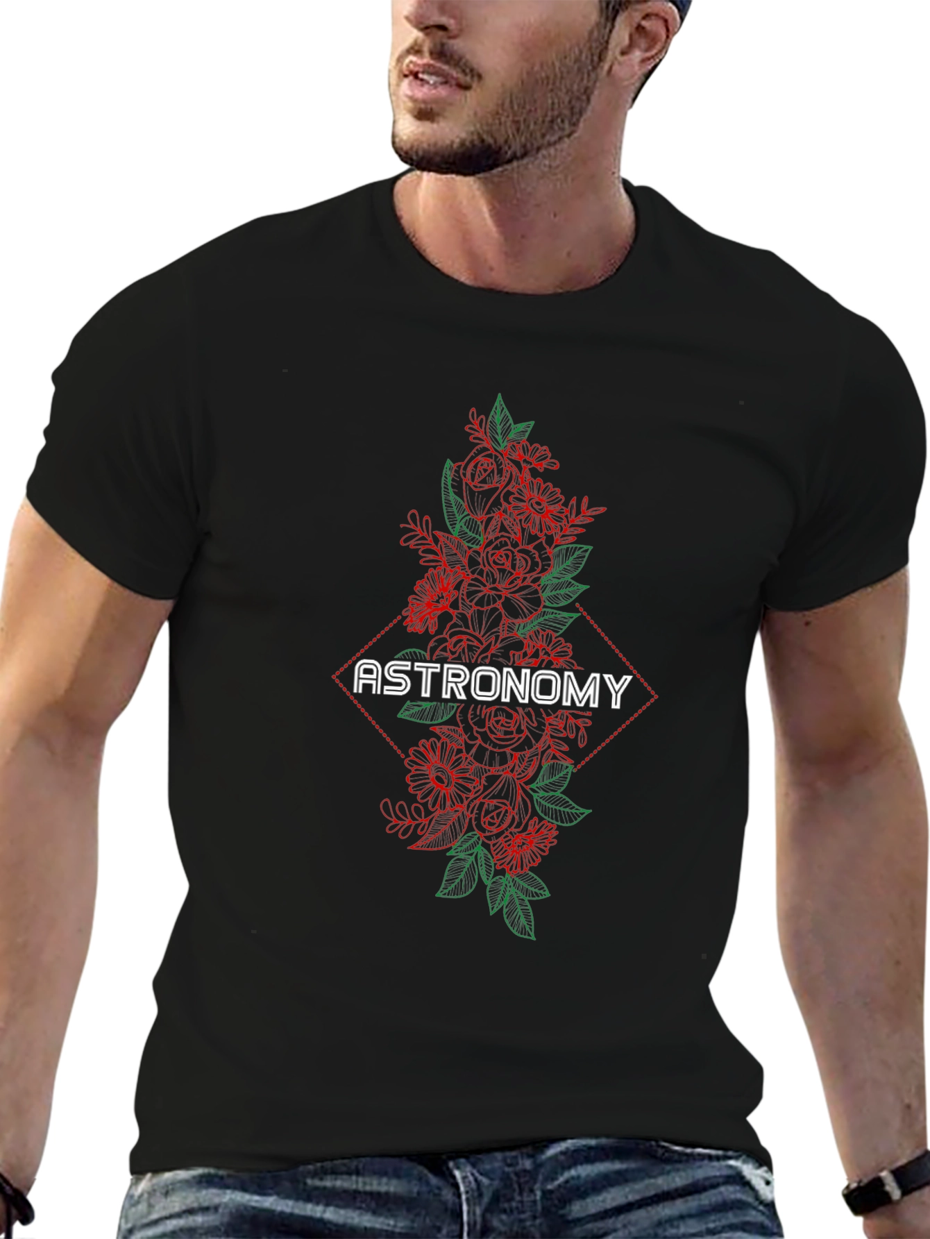 Astronomy Floral Graphic T-Shirt