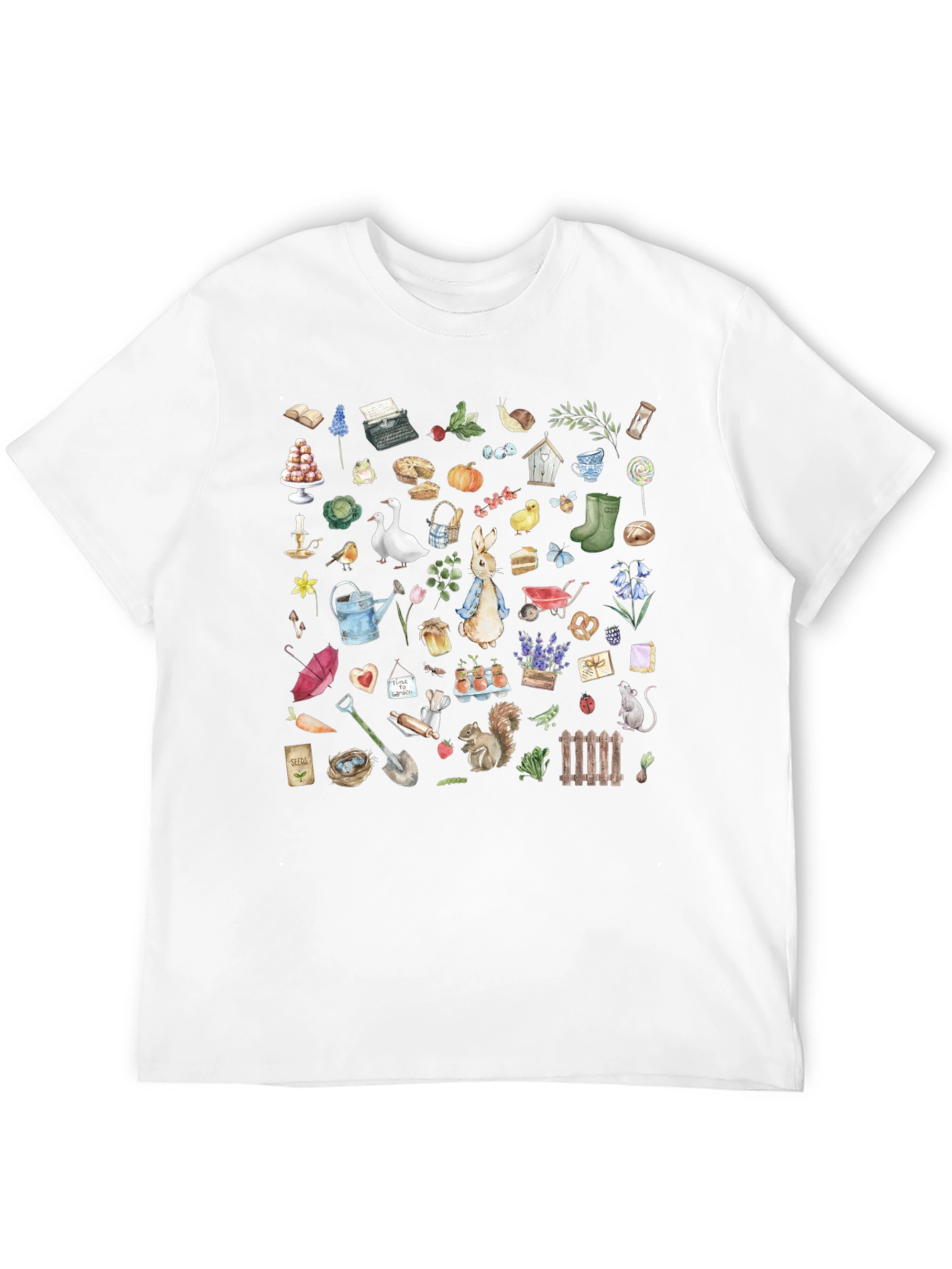Garden Print Black T-Shirt