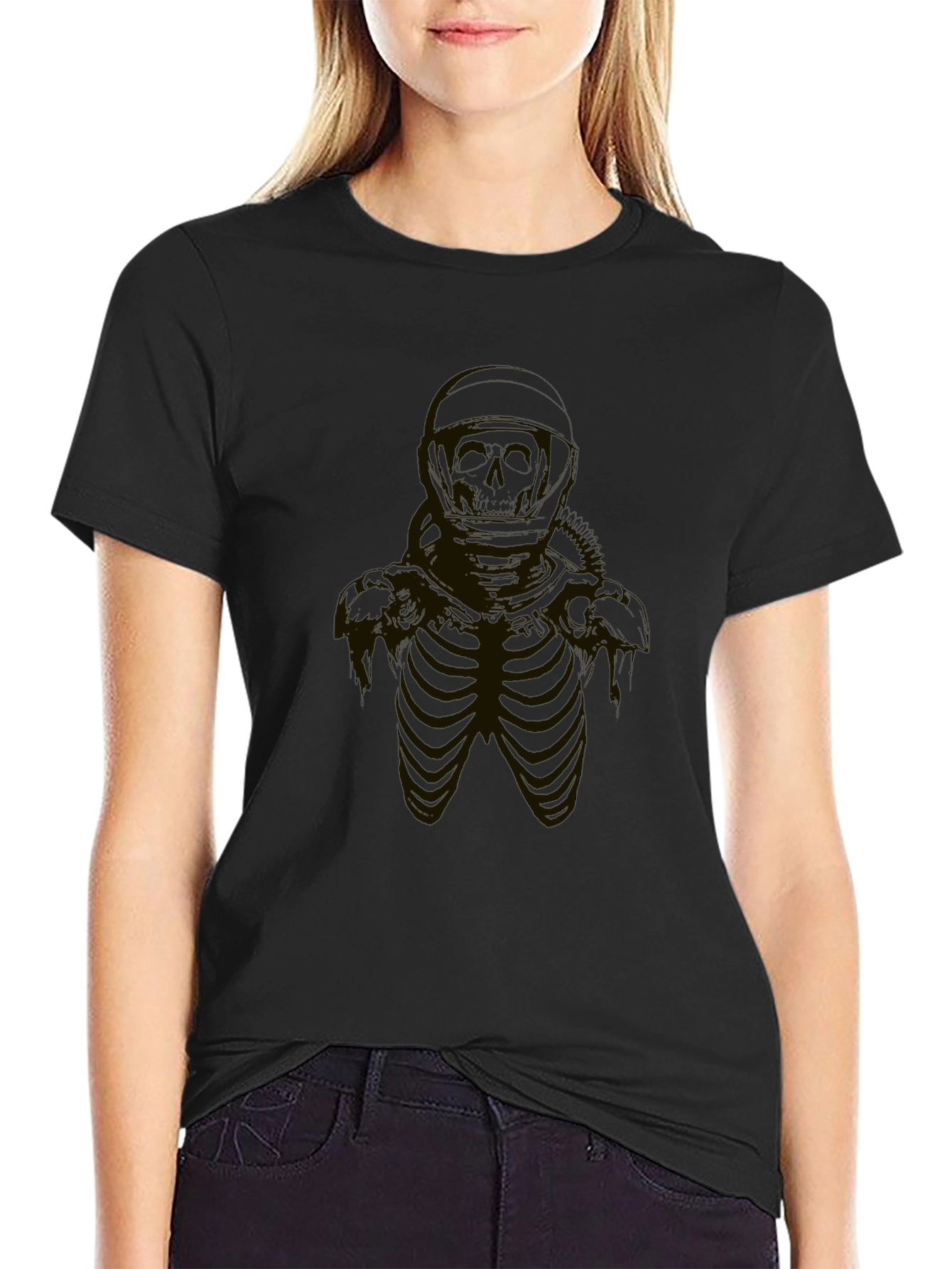 Skeleton Astronaut Black T-Shirt