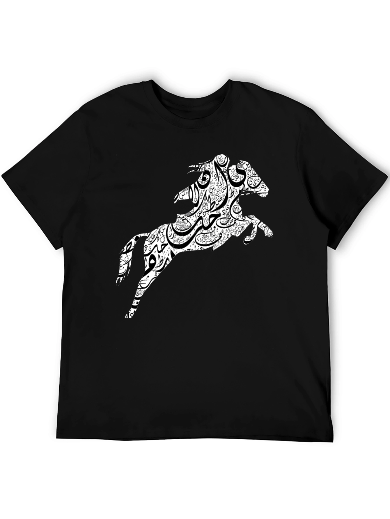 Black Tee with Horse Graphic