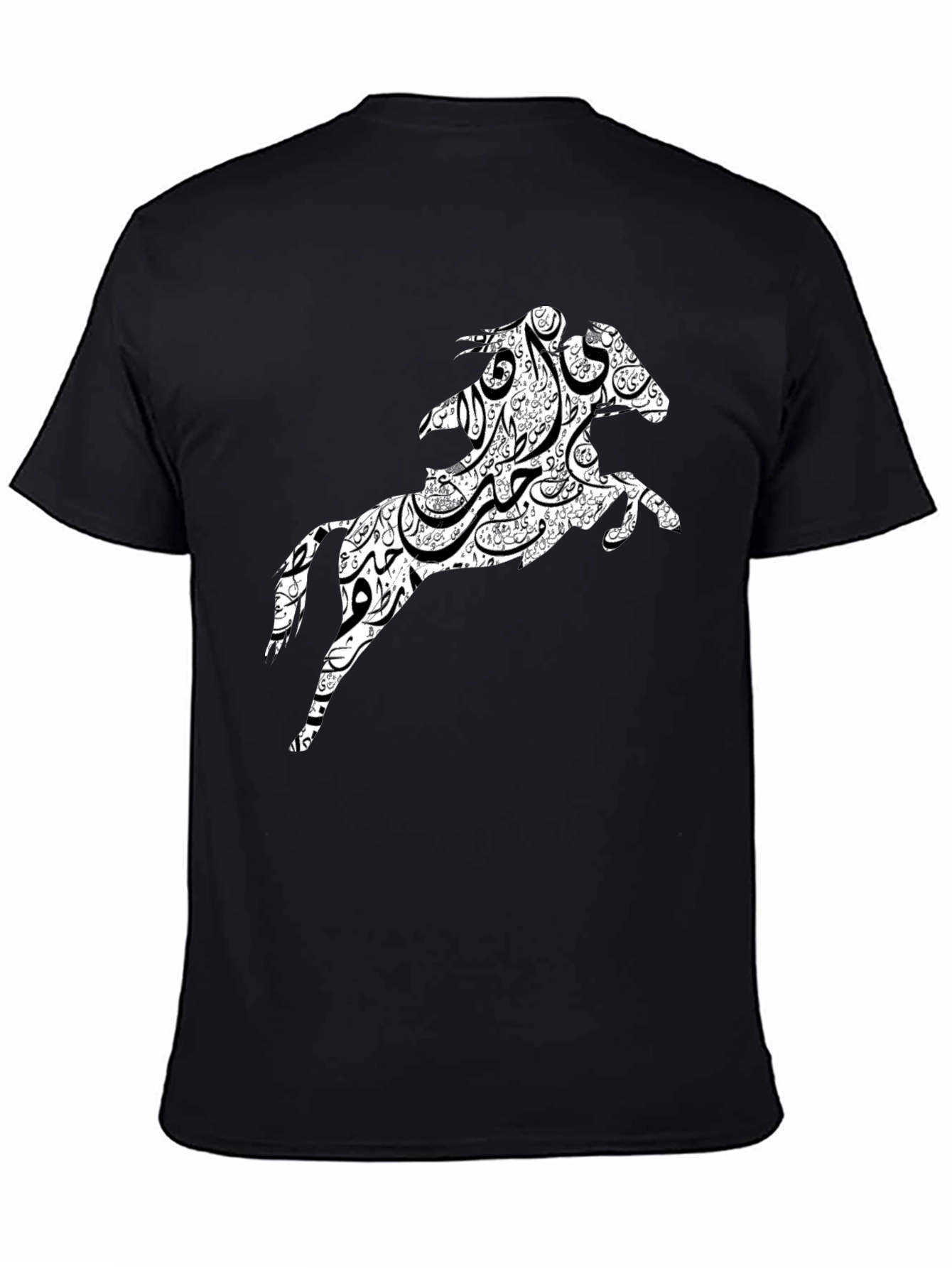Black Tee with Horse Graphic