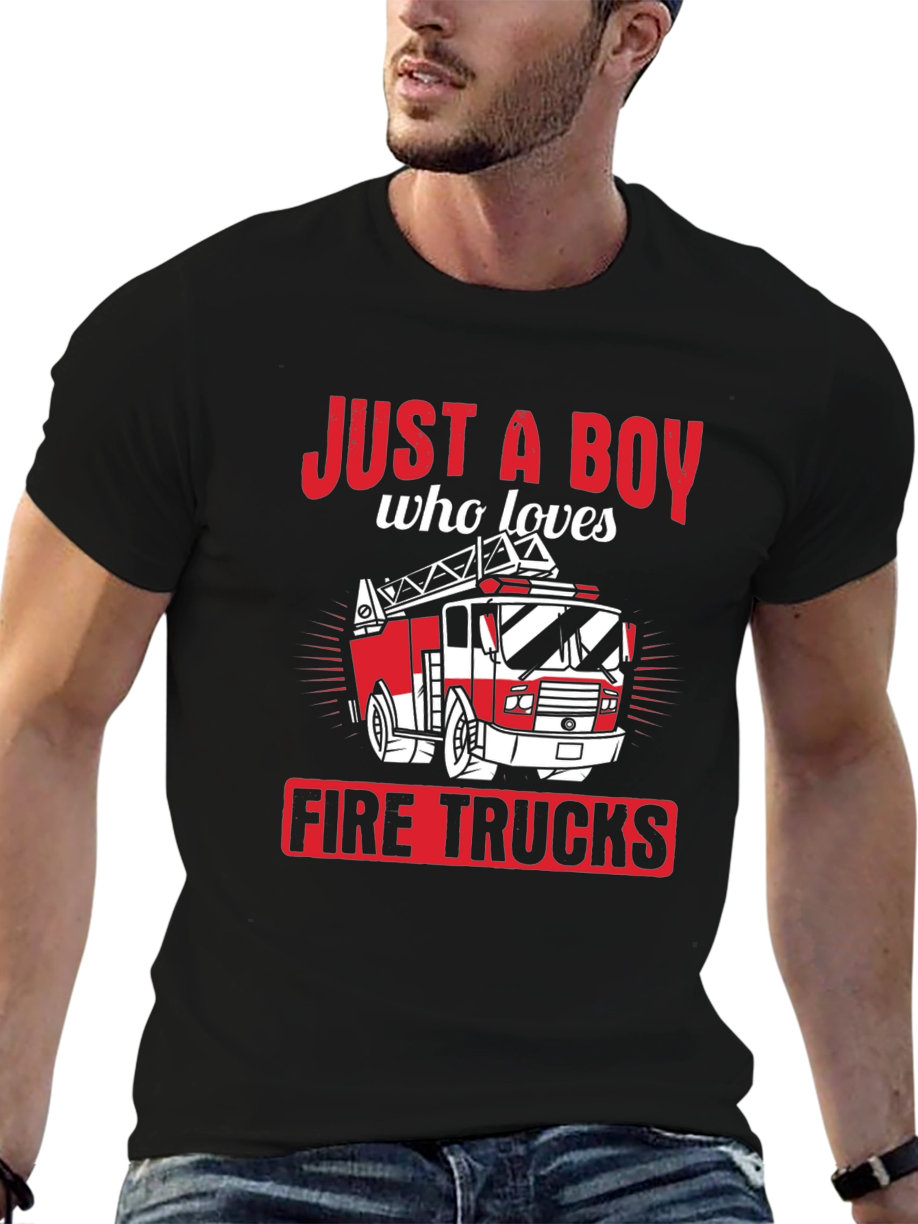 Boy Who Loves Firetrucks T-Shirt