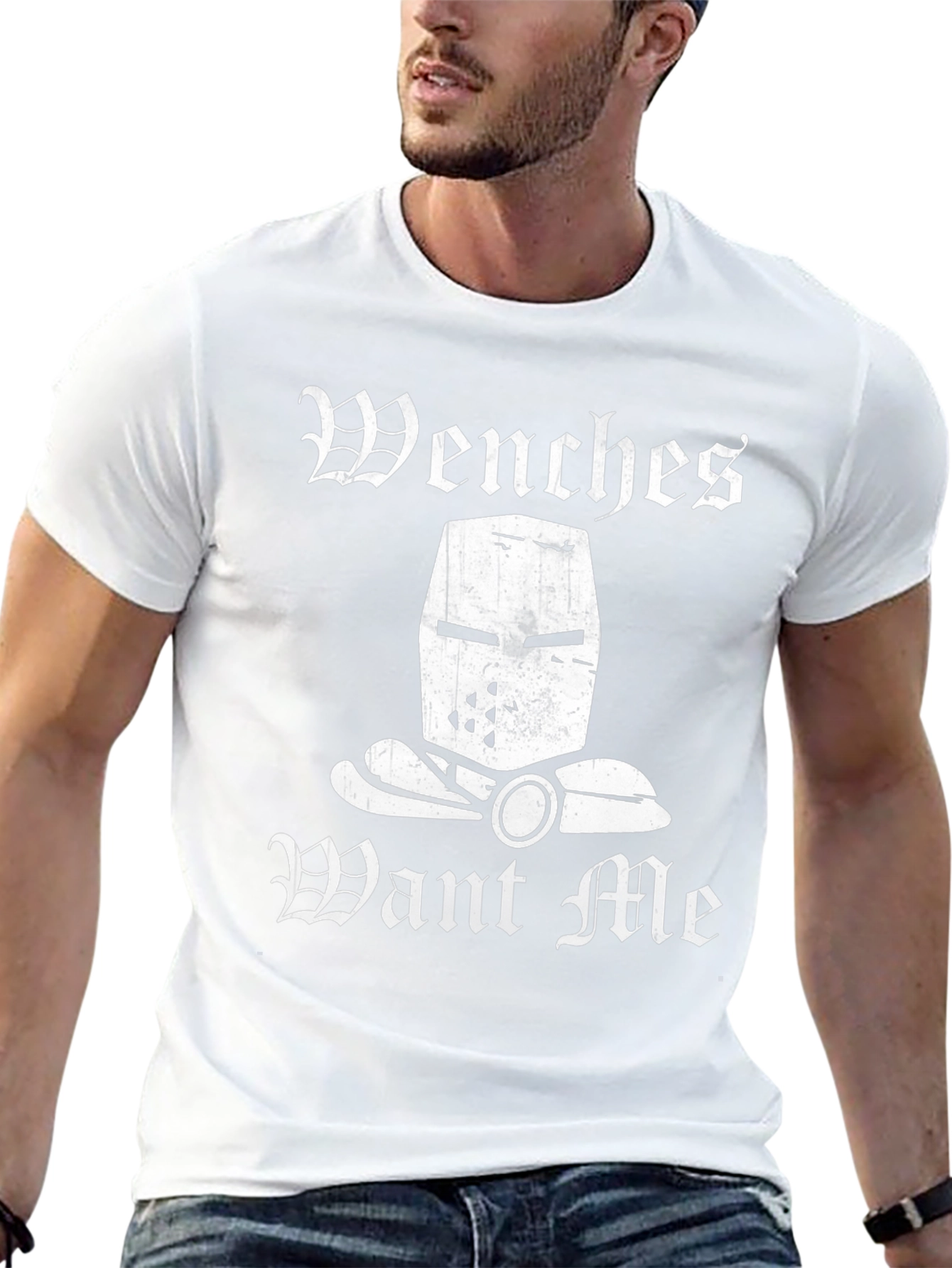 Wenches Want Me Knight Humor T-Shirt - Black