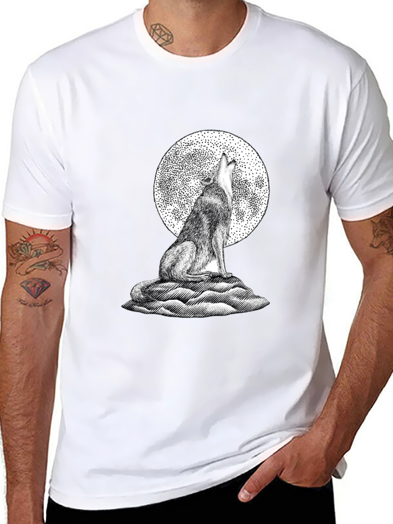 Wolf Moon Graphic Tee - Classic Black