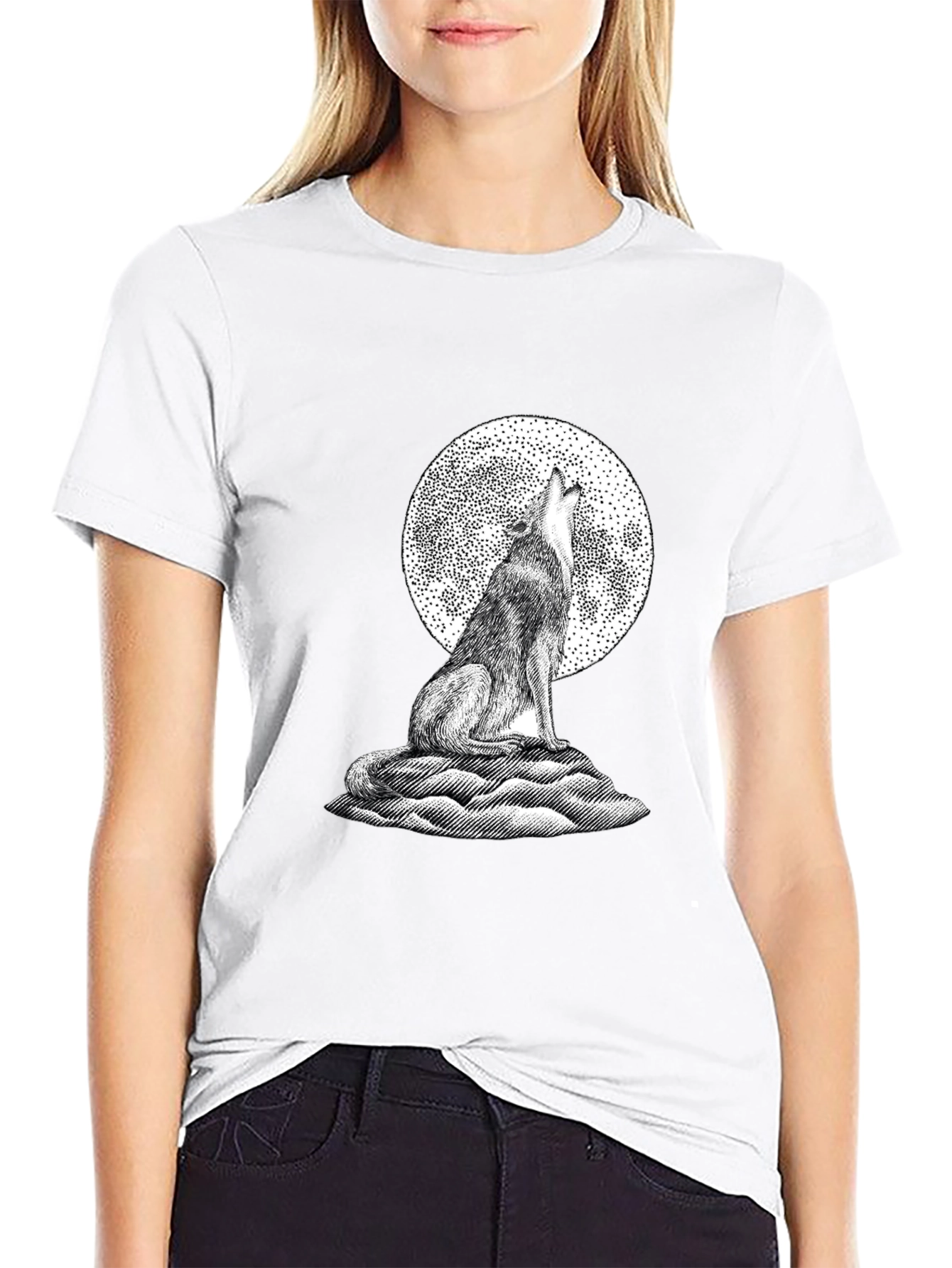 Wolf Moon Graphic Tee - Classic Black