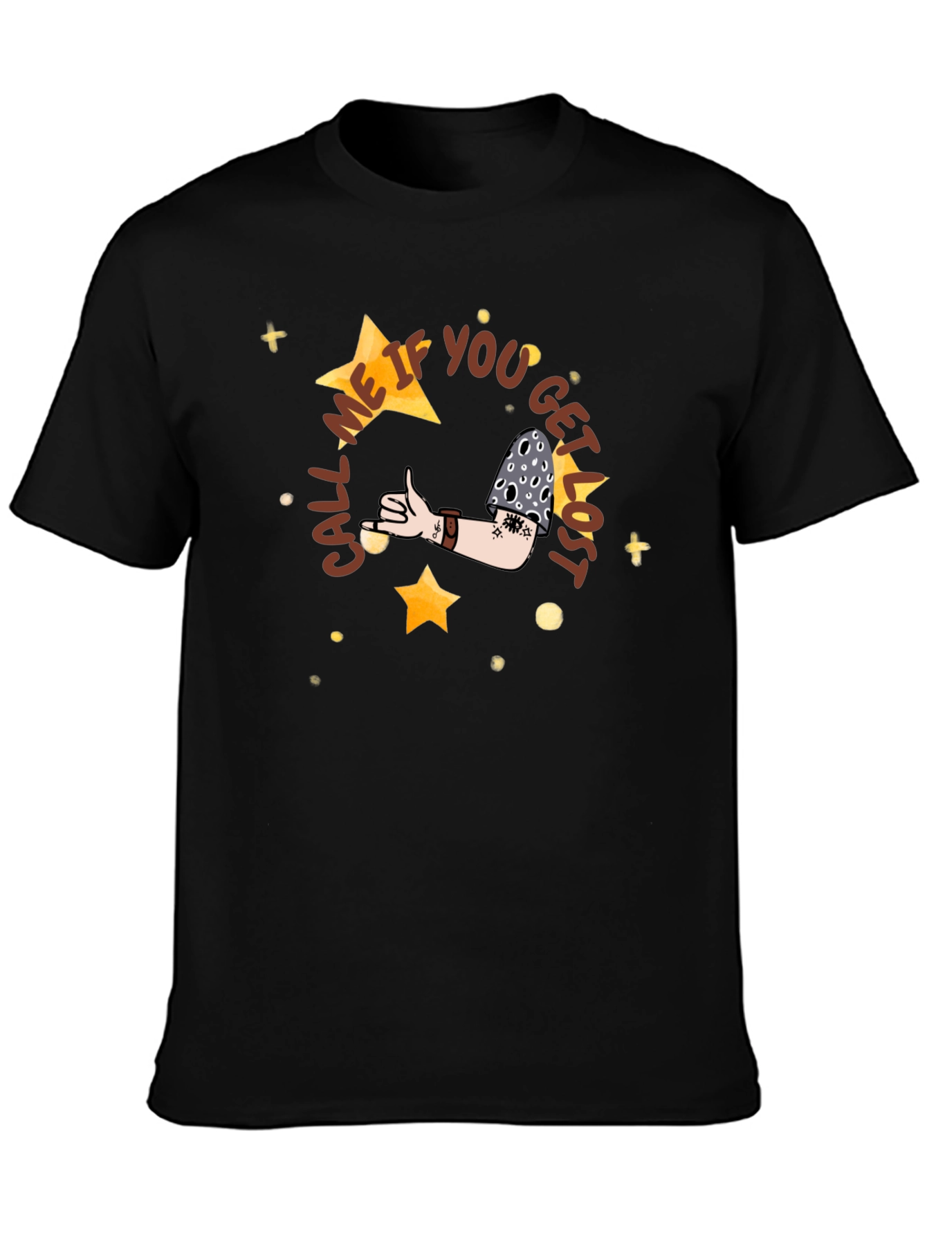 Call Me If You Get Lost Black Graphic Tee