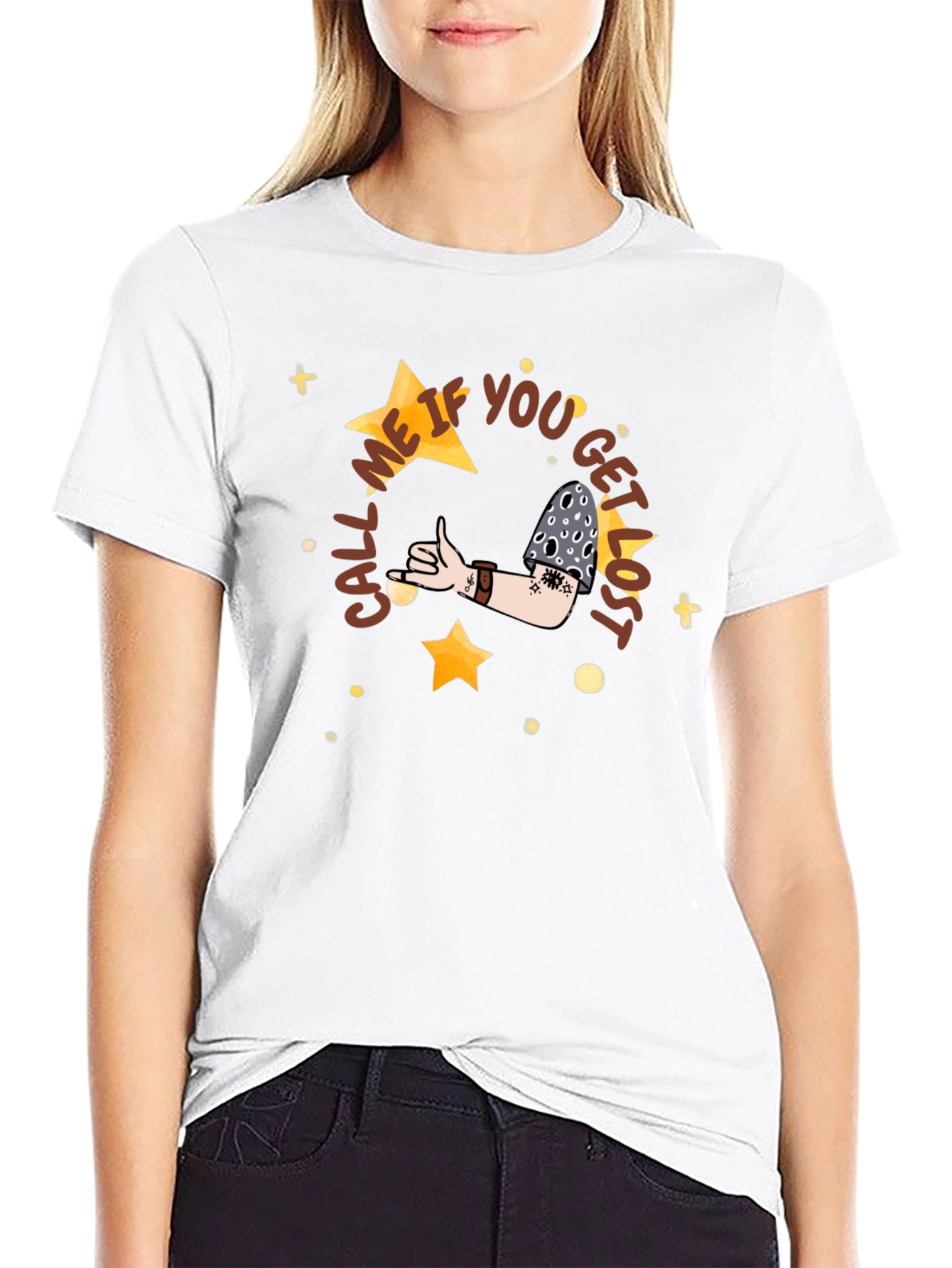 Call Me If You Get Lost Black Graphic Tee