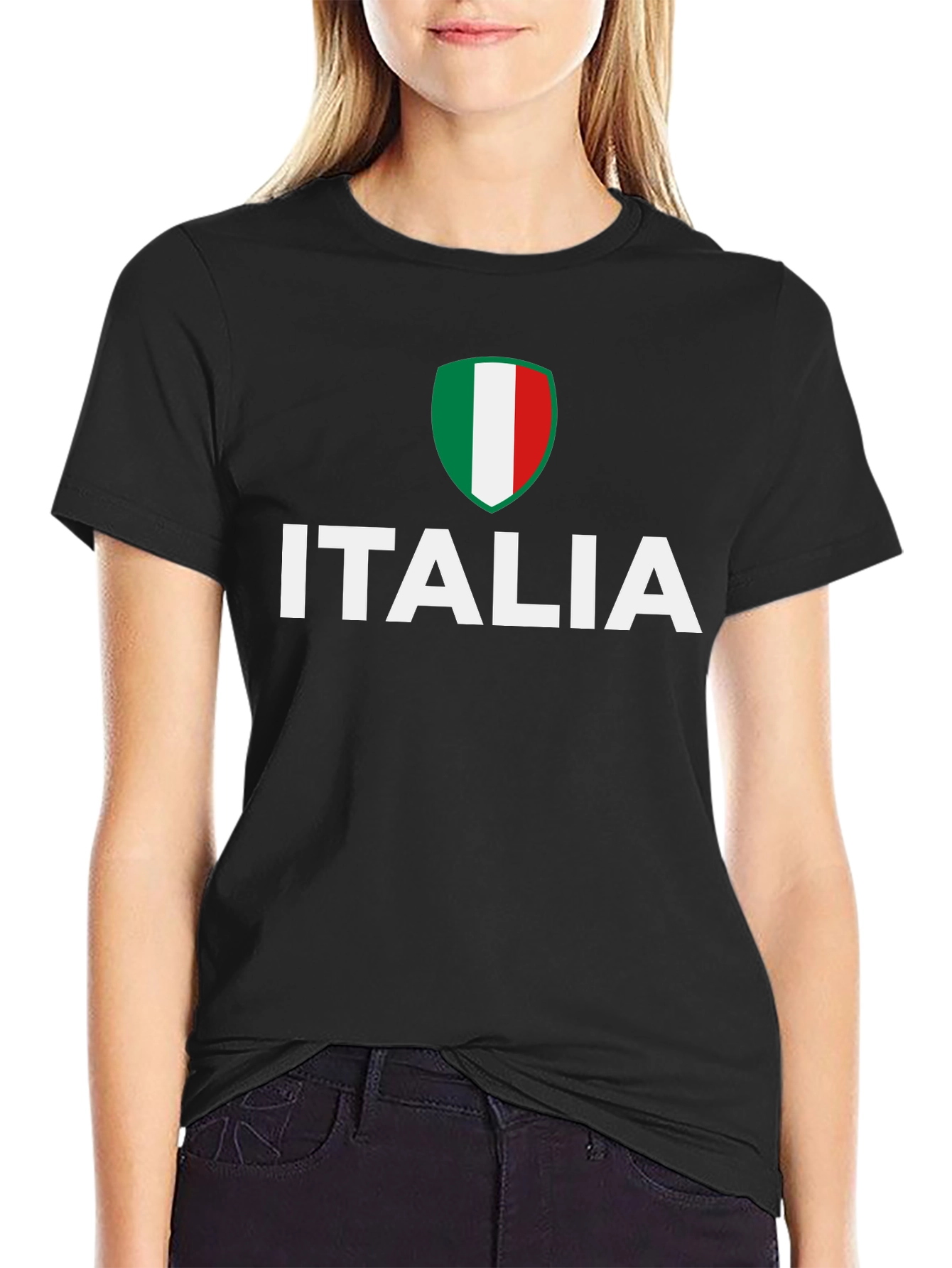 Italia Flag Graphic Tee - Black