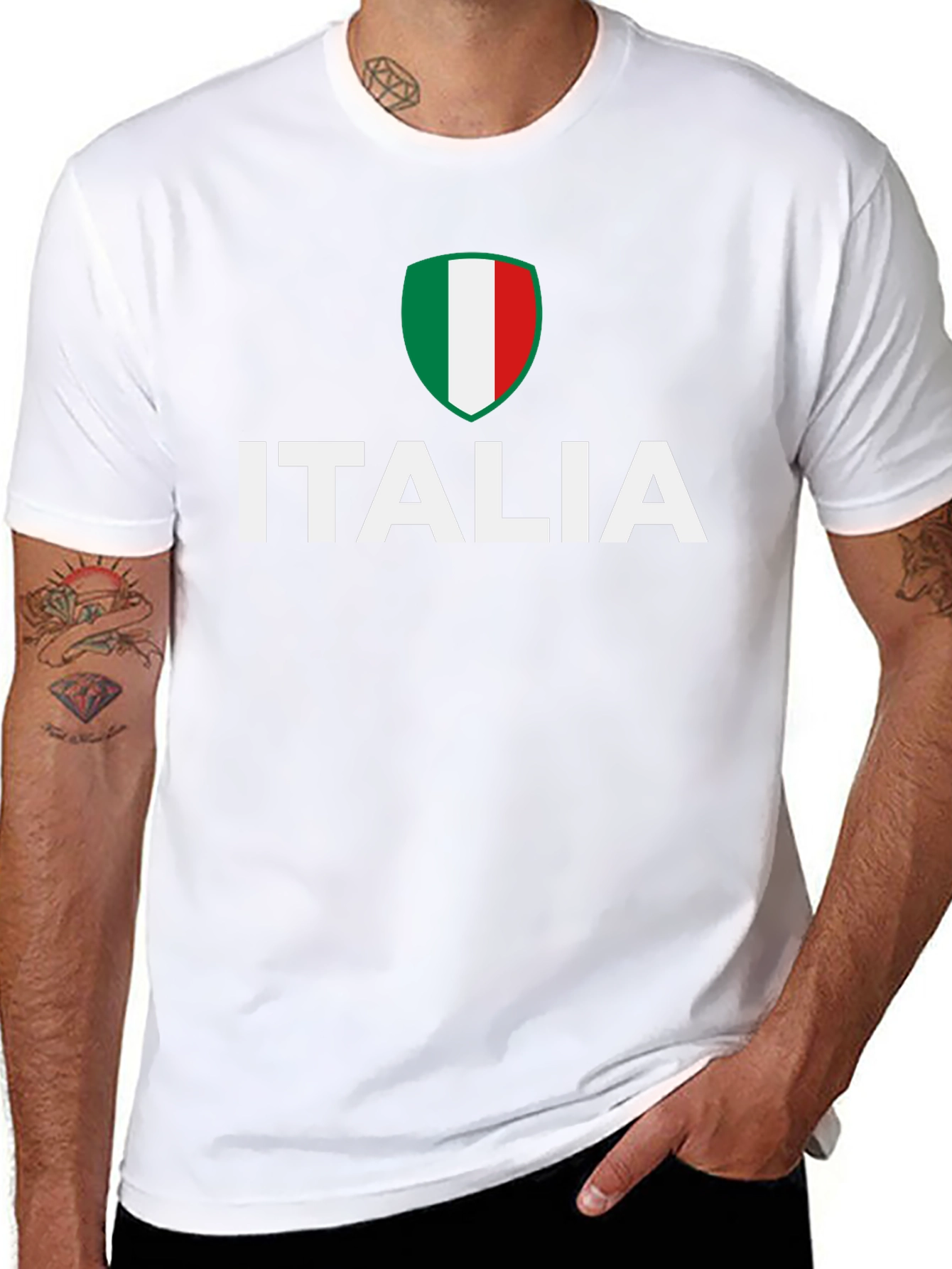 Italia Flag Graphic Tee - Black