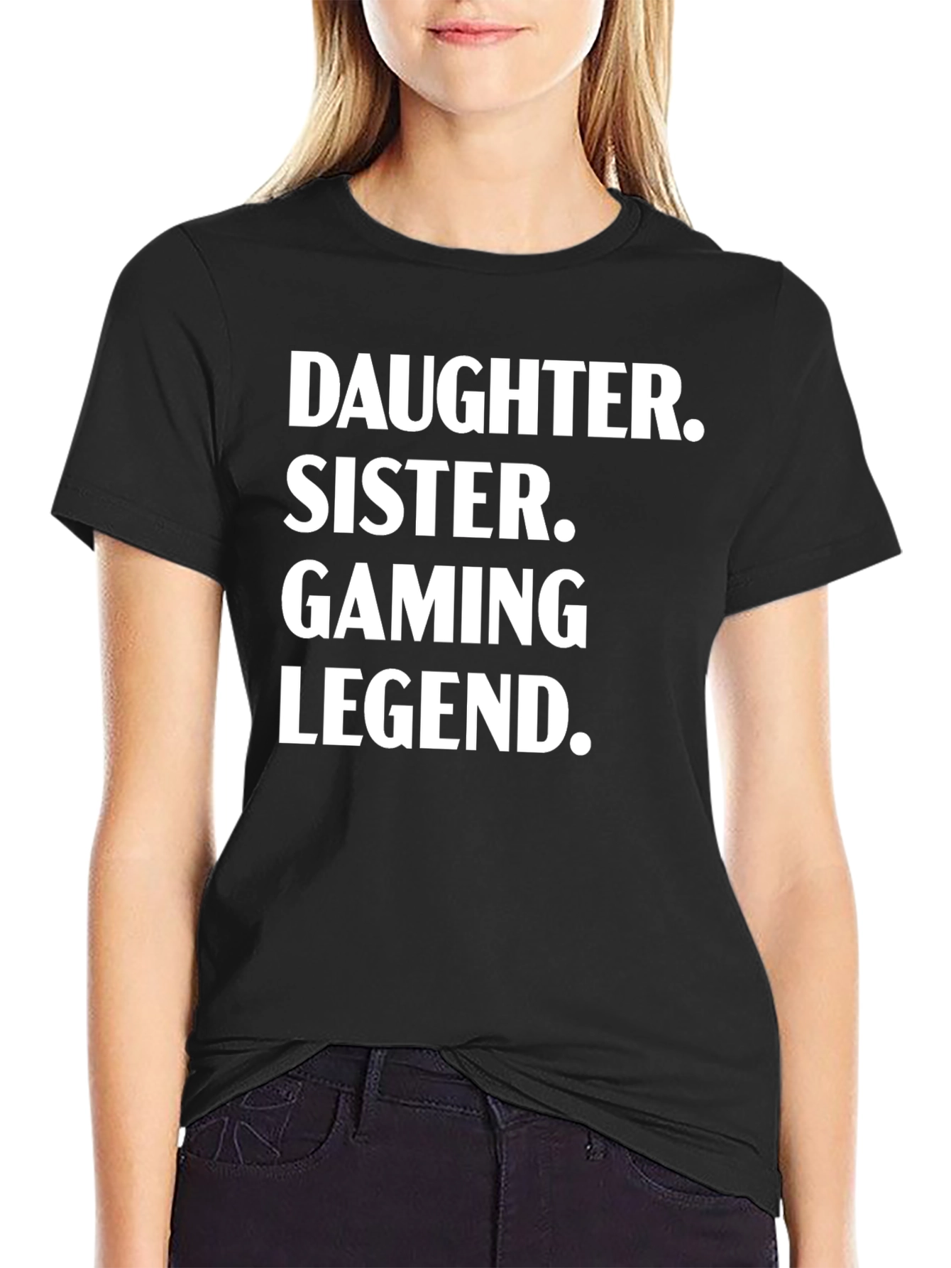 Daughter Sister Gaming Legend T-Shirt - Black