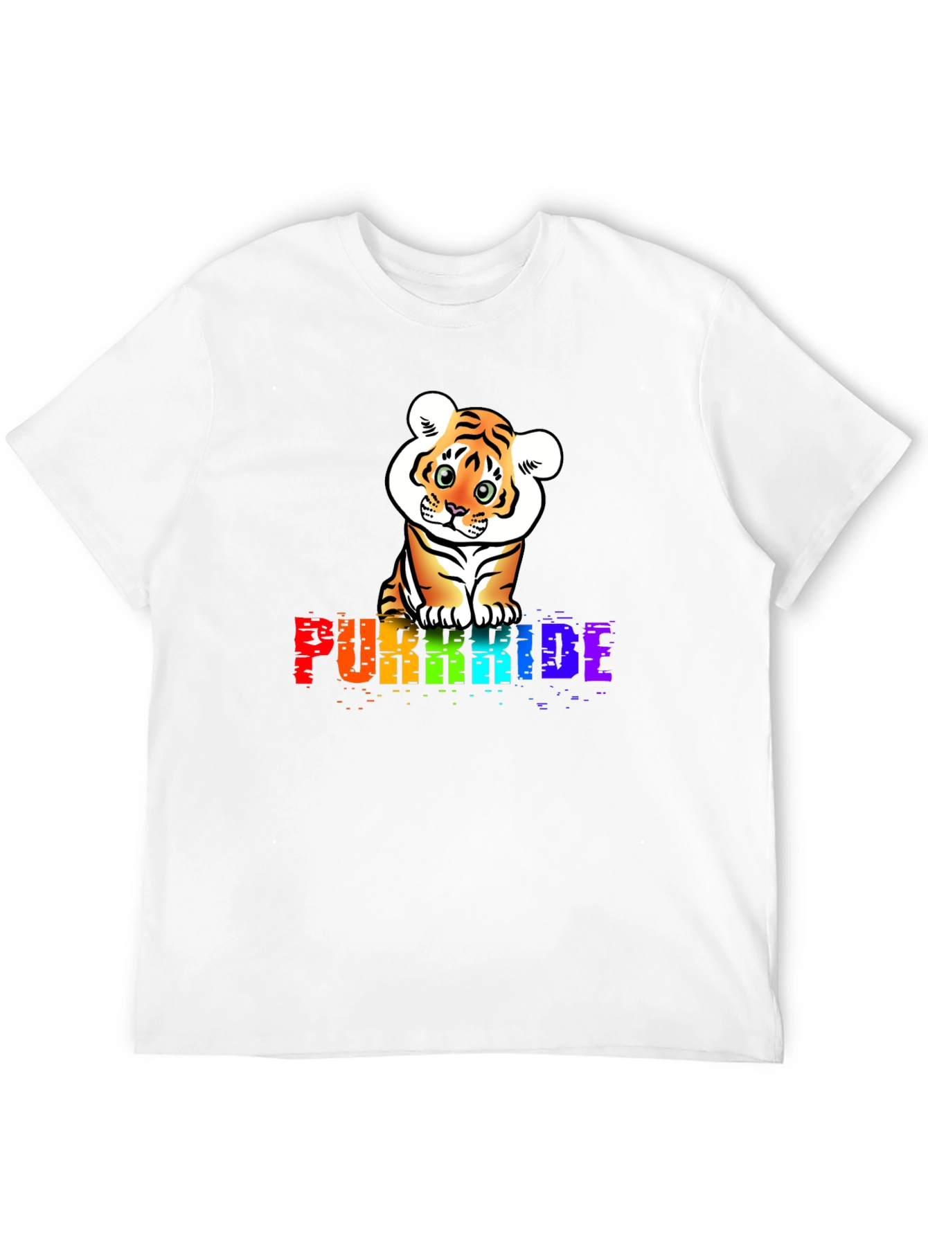 Purrkide Black T-Shirt with Tiger Graphic