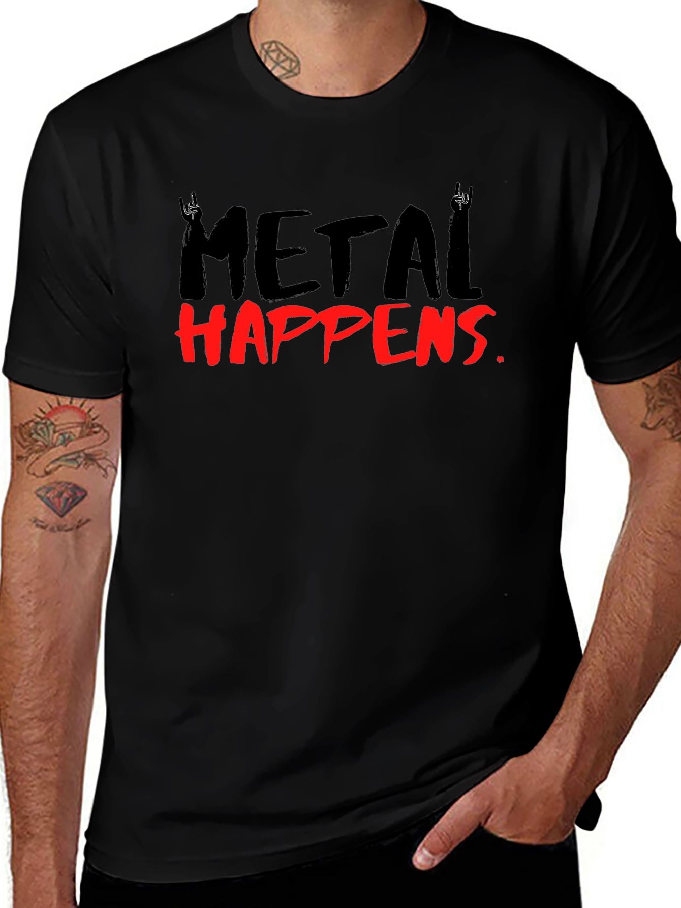 Metal Happens T-Shirt - Black Graphic Tee