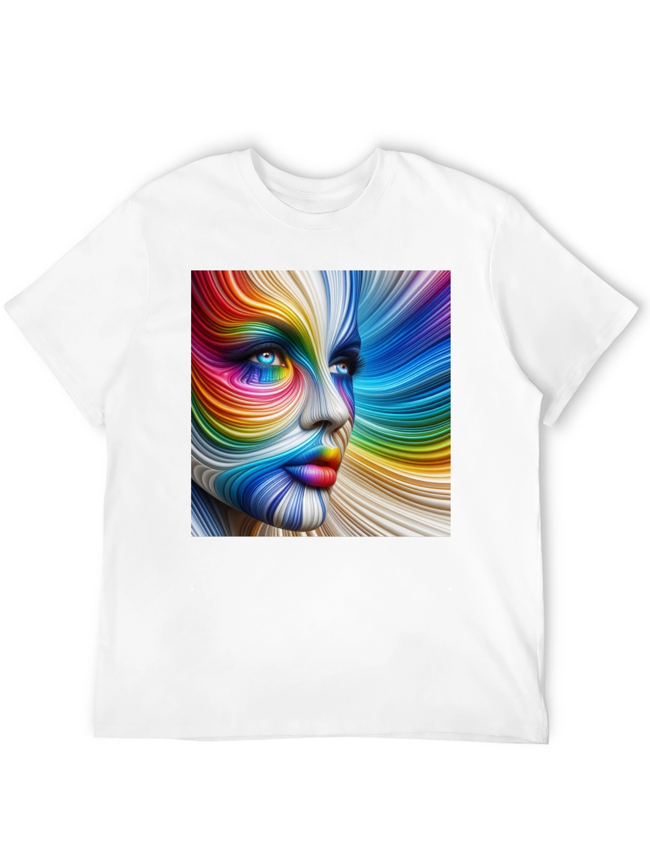 Rainbow Face Graphic T-Shirt - Vivid Art Tee