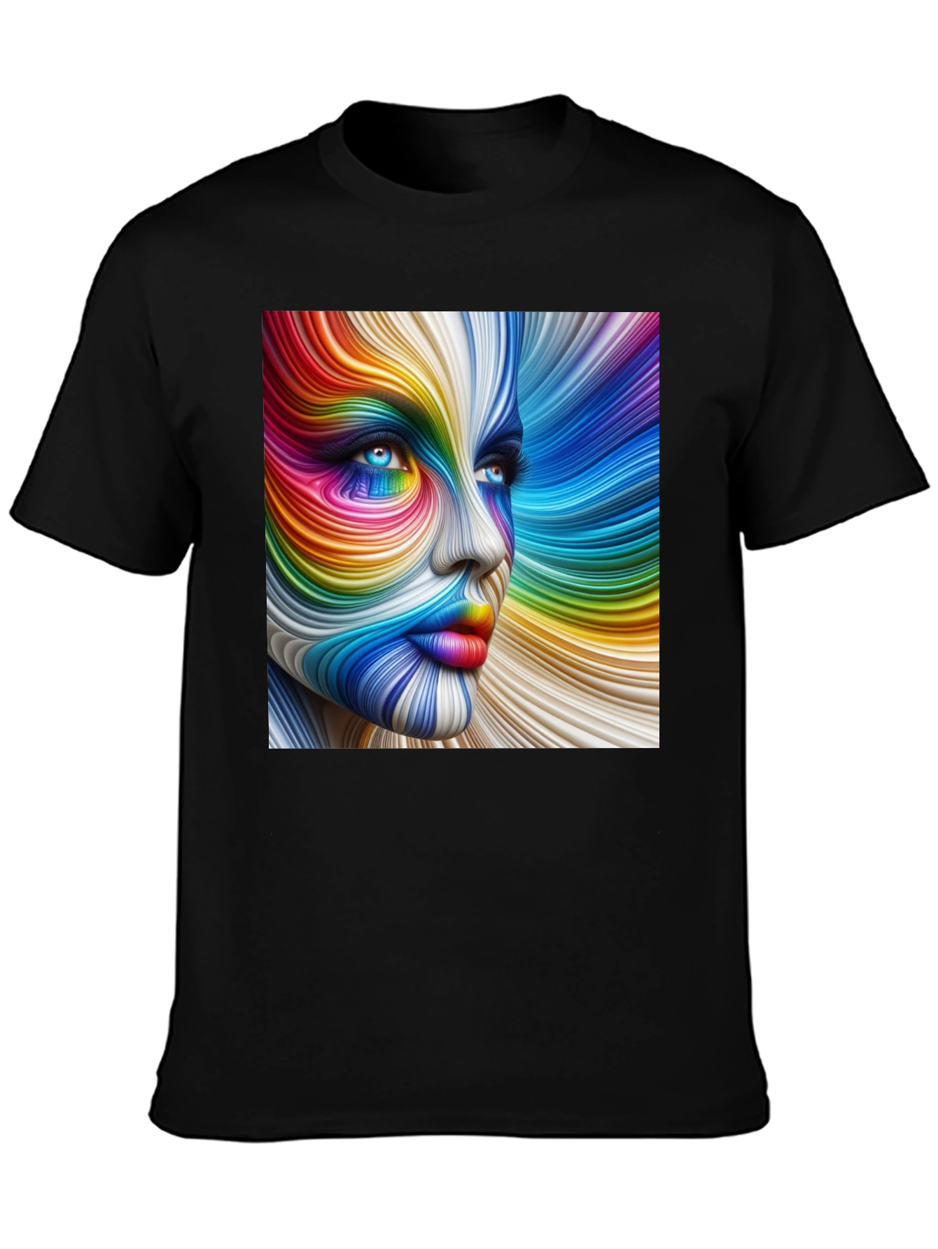 Rainbow Face Graphic T-Shirt - Vivid Art Tee