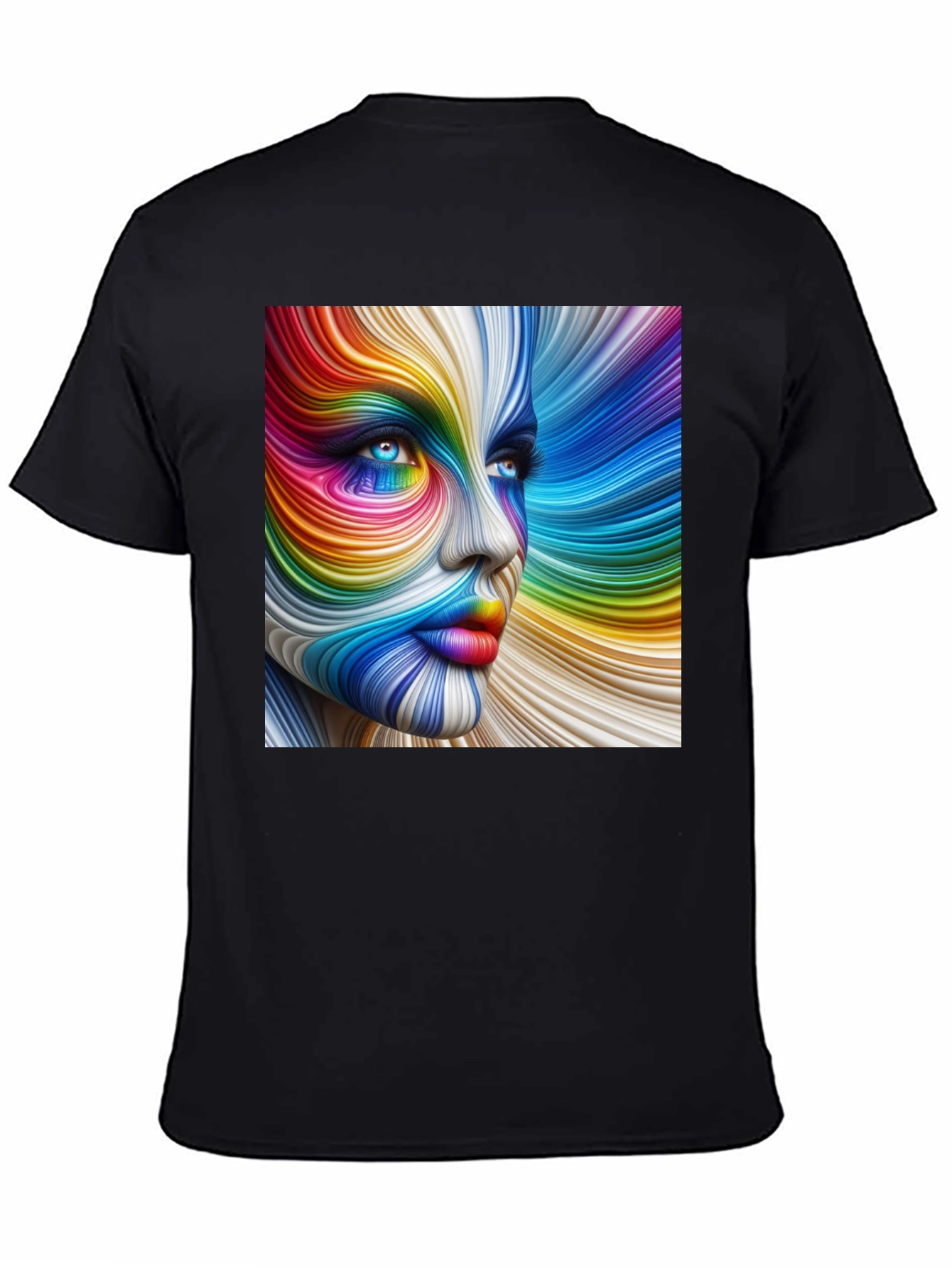 Rainbow Face Graphic T-Shirt - Vivid Art Tee