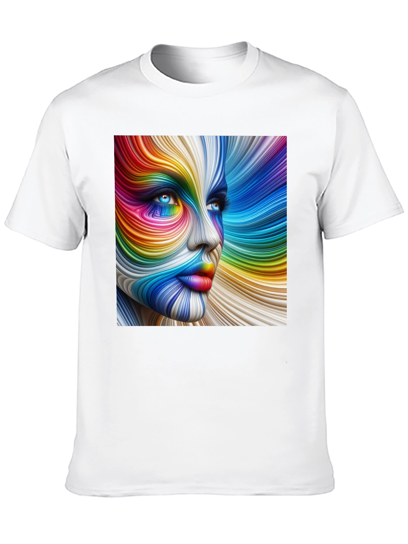 Rainbow Face Graphic T-Shirt - Vivid Art Tee