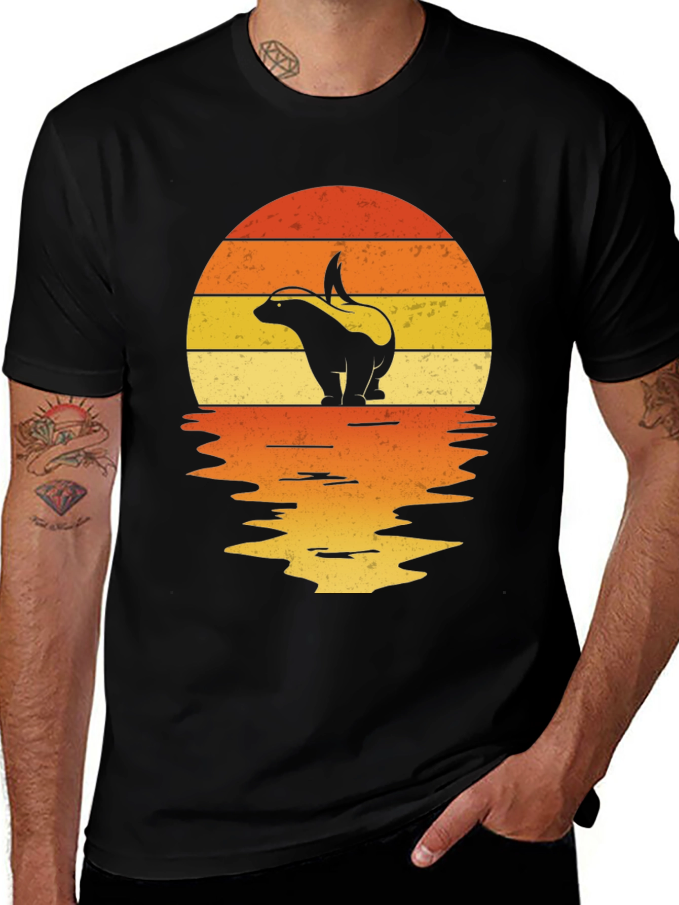 Retro Skunk Sunset T-Shirt