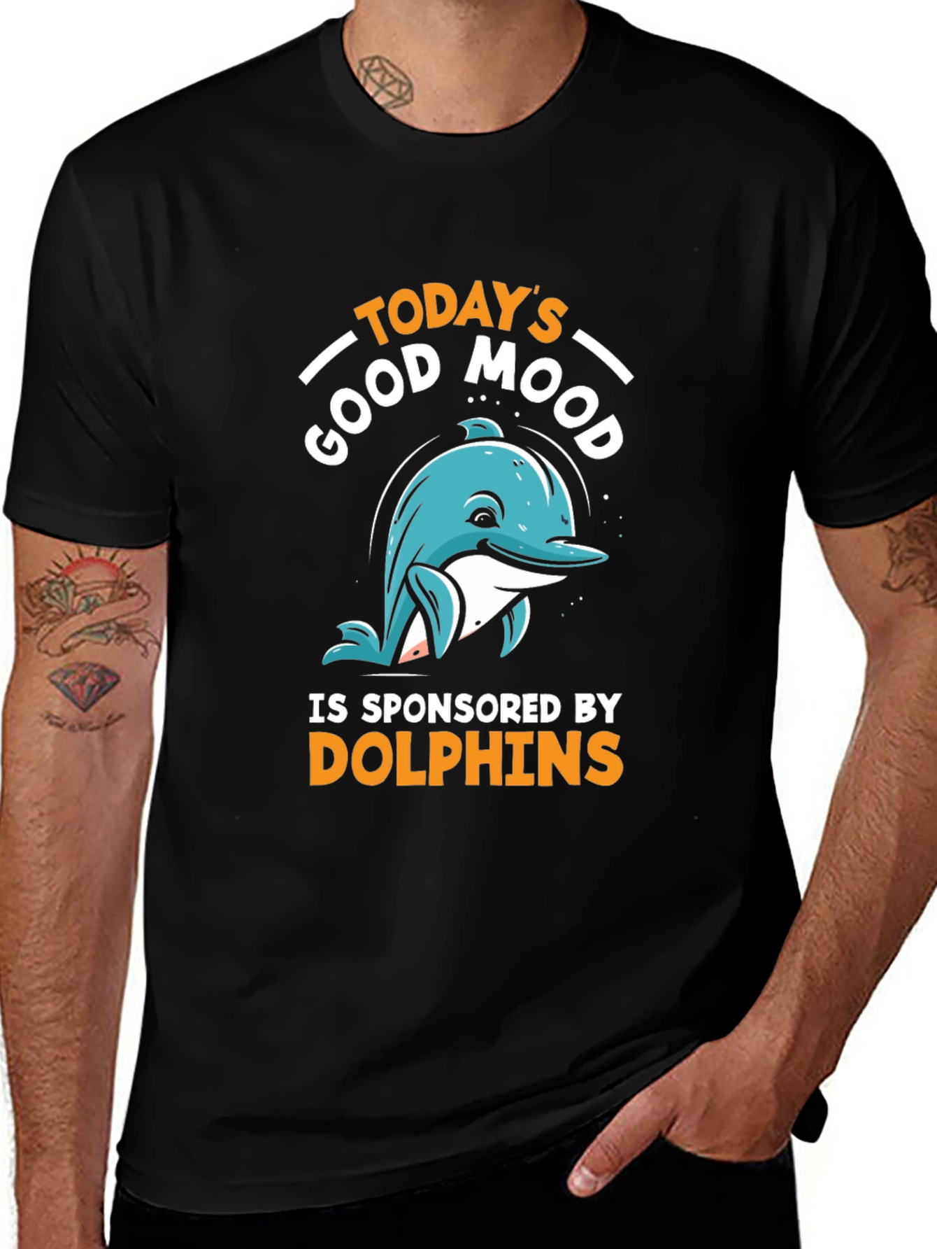 Good Mood Dolphins T-Shirt - Unisex Black Tee
