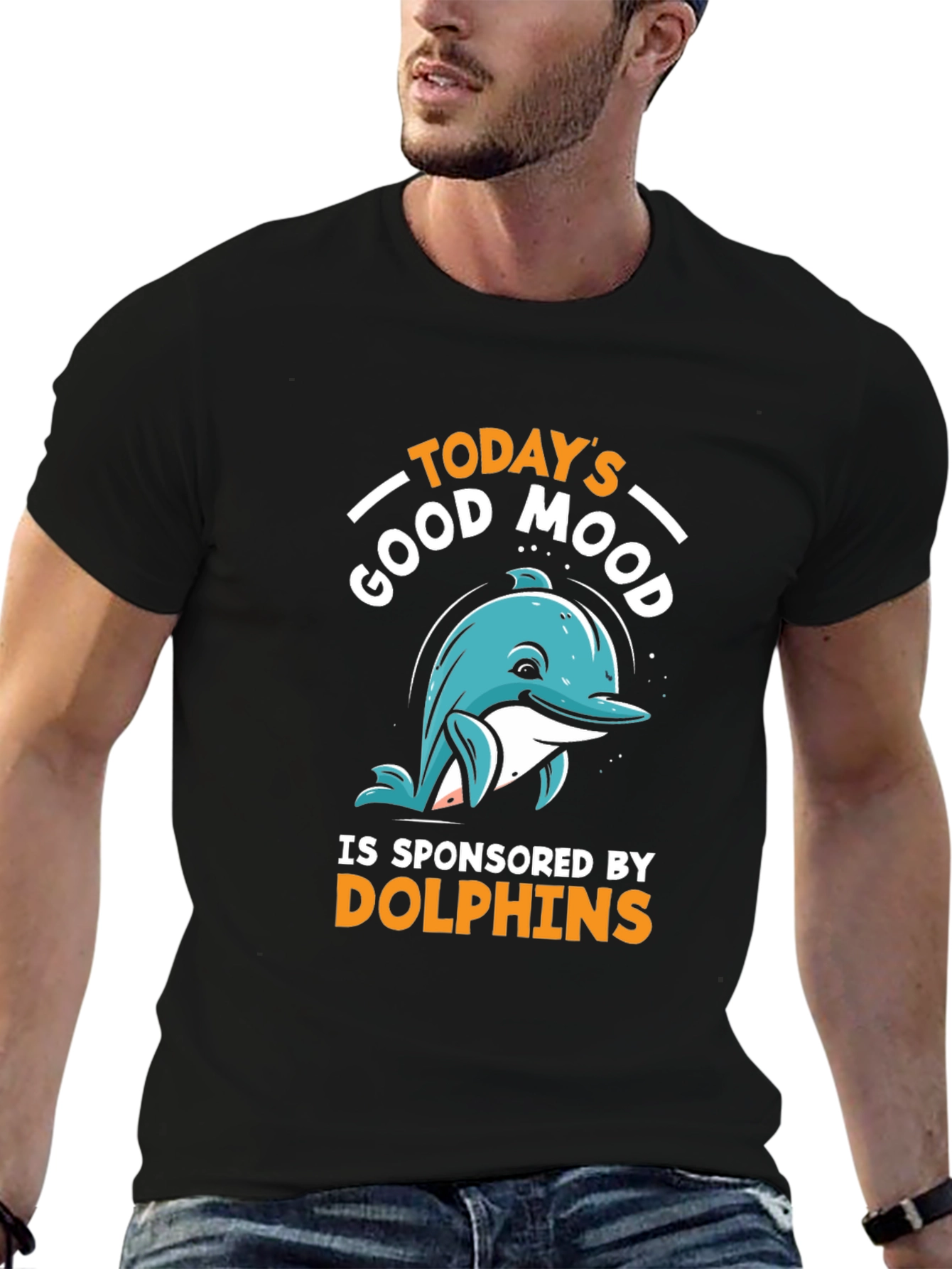 Good Mood Dolphins T-Shirt - Unisex Black Tee