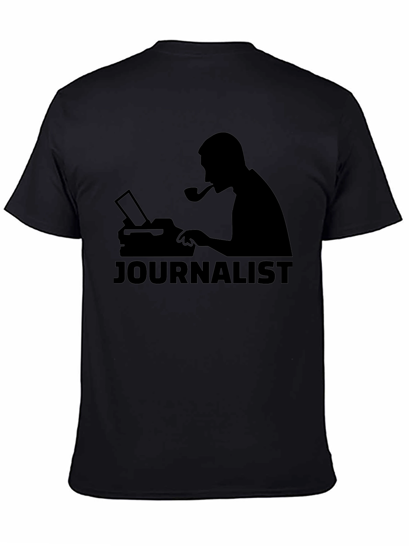 Journalist Silhouette Black T-Shirt