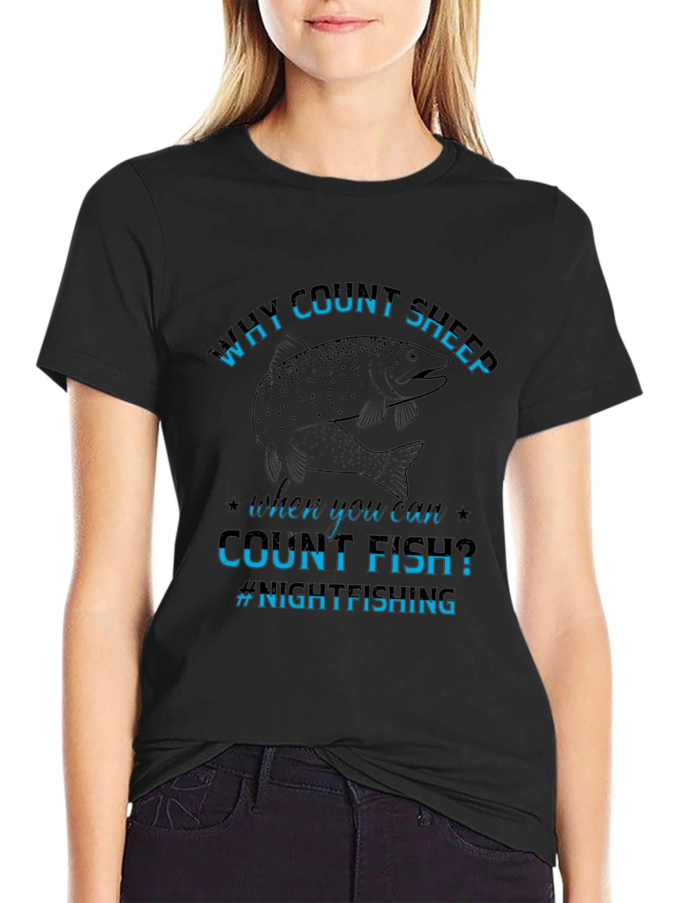 Why Count Sheep T-Shirt Night Fishing Tee