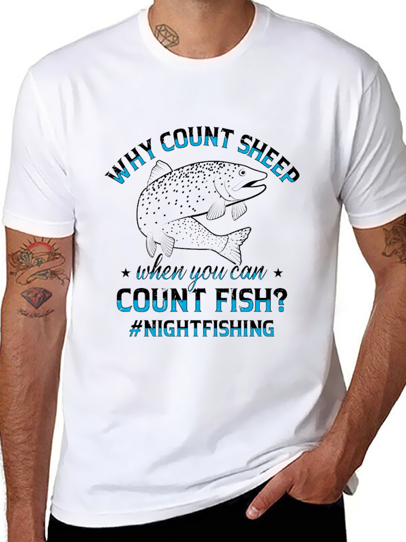 Why Count Sheep T-Shirt Night Fishing Tee