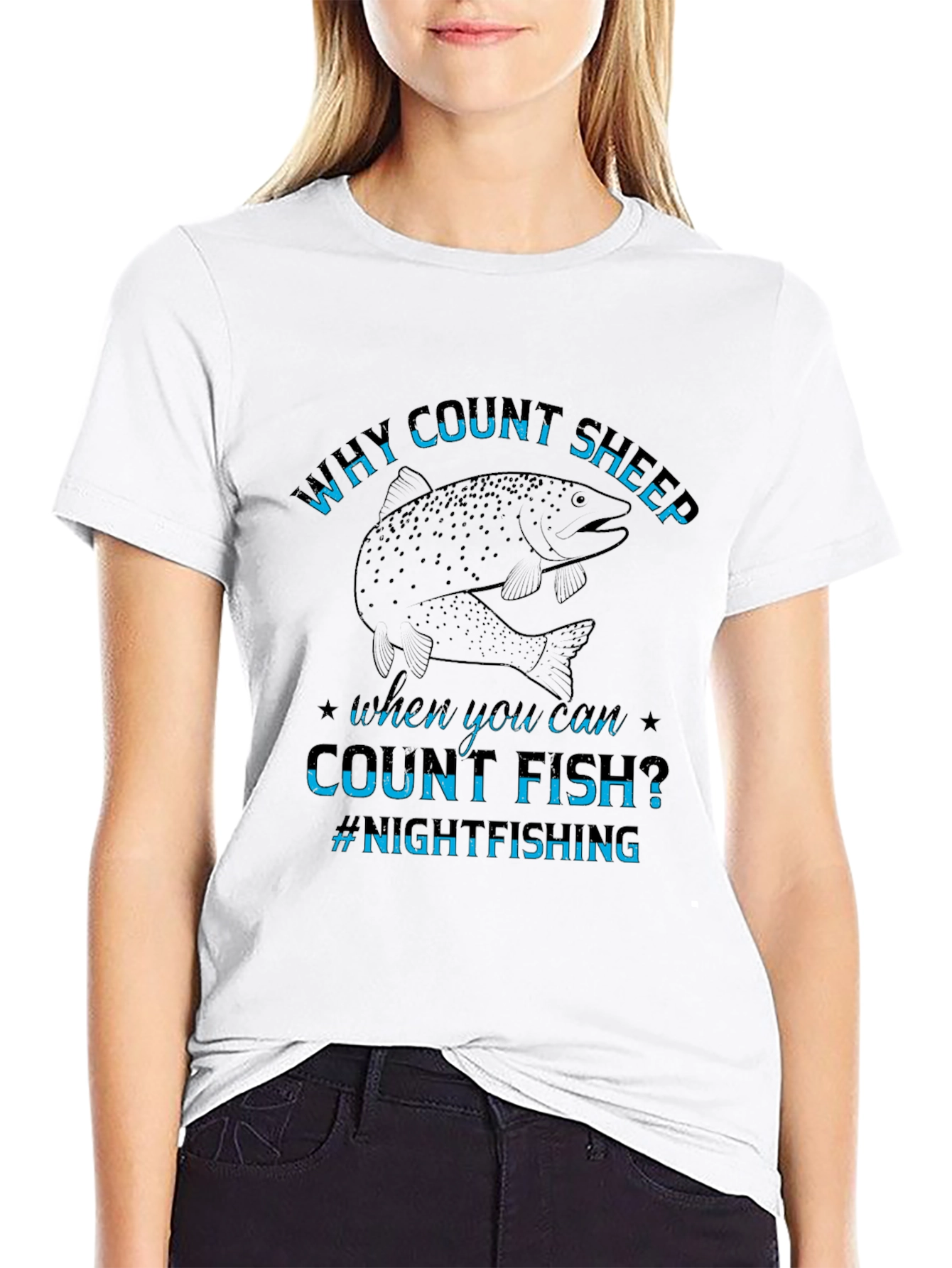 Why Count Sheep T-Shirt Night Fishing Tee