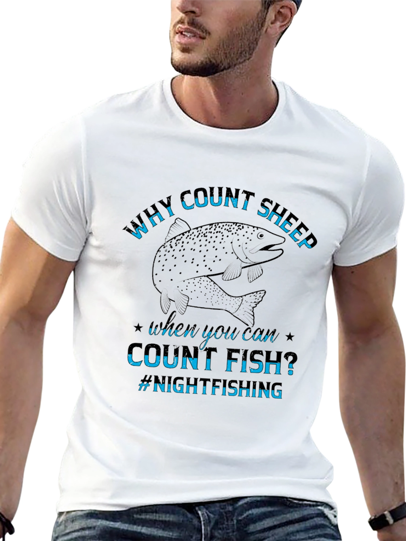 Why Count Sheep T-Shirt Night Fishing Tee