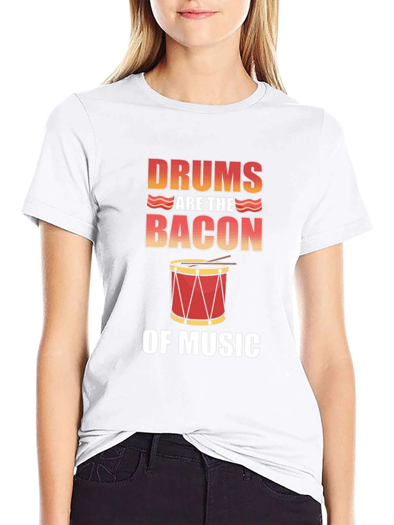 Drums Are The Bacon of Music T-Shirt - Black