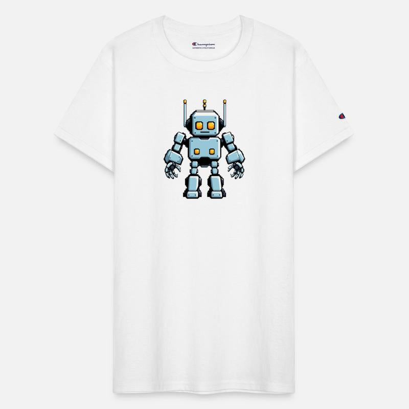 A pixel art of a robot