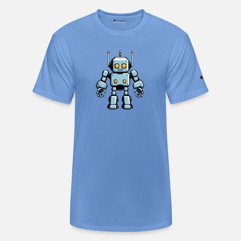 A pixel art of a robot