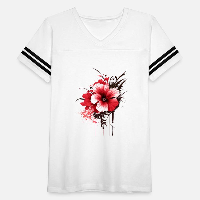 A red hibiscus flower ink drawing