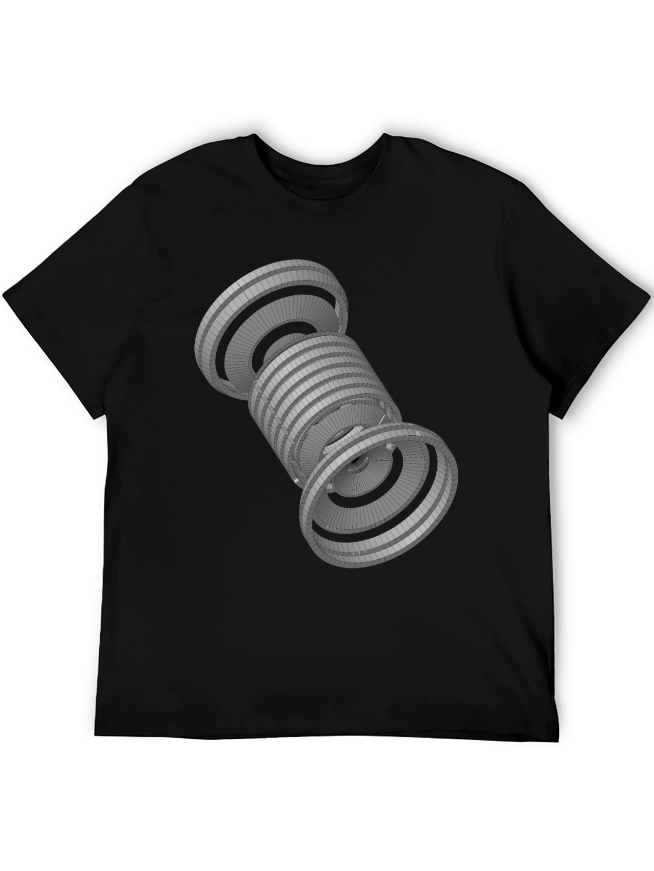 Geometric Black T-Shirt - Abstract 3D Design