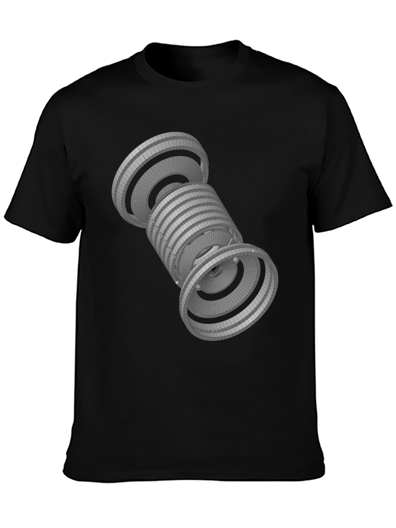 Geometric Black T-Shirt - Abstract 3D Design