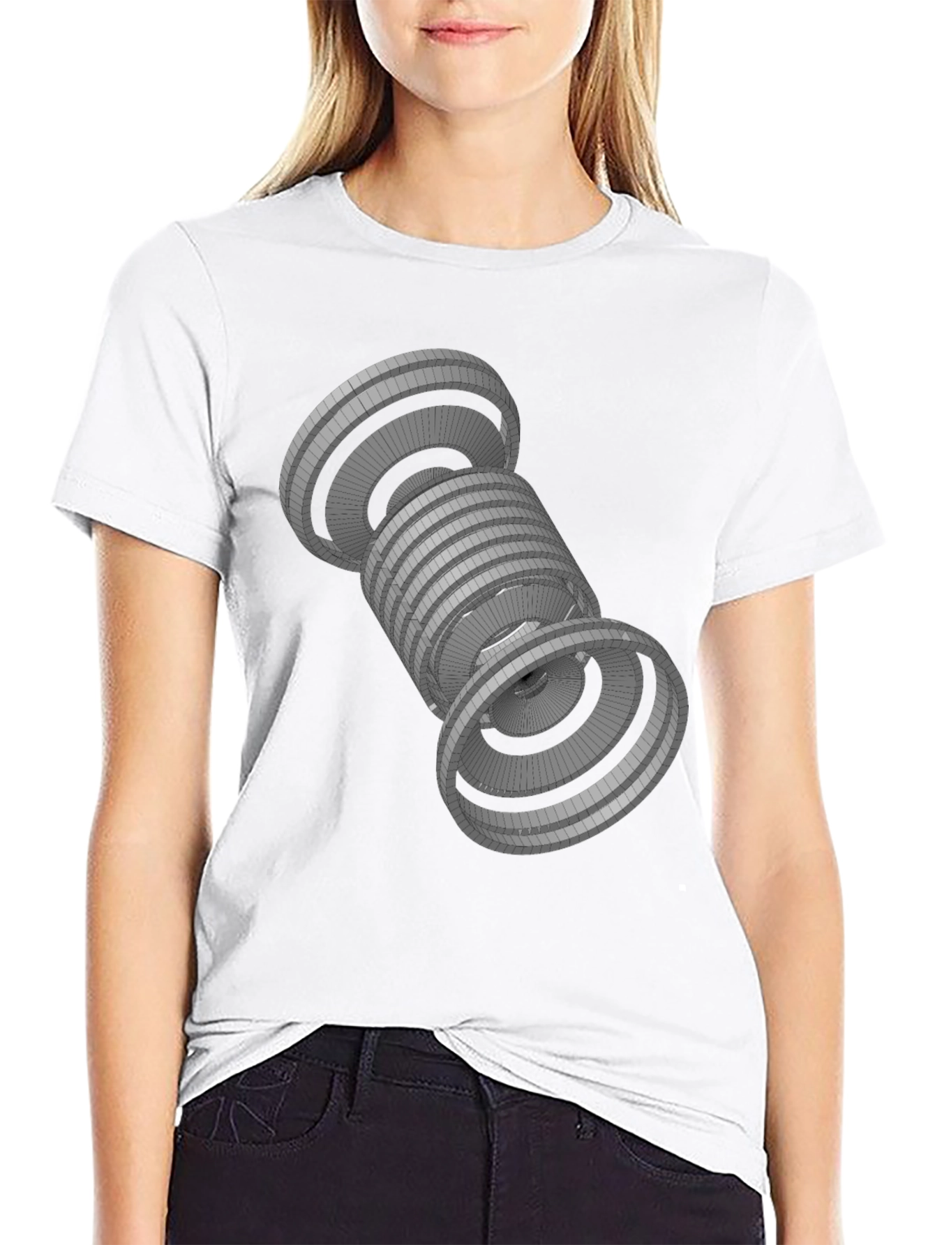 Geometric Black T-Shirt - Abstract 3D Design