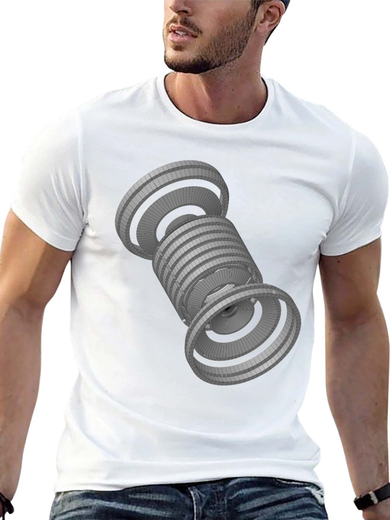 Geometric Black T-Shirt - Abstract 3D Design