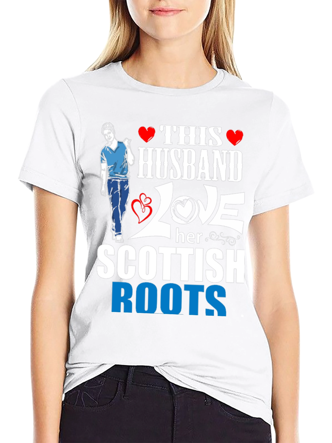 Husband Scottish Roots Graphic Tee - Black