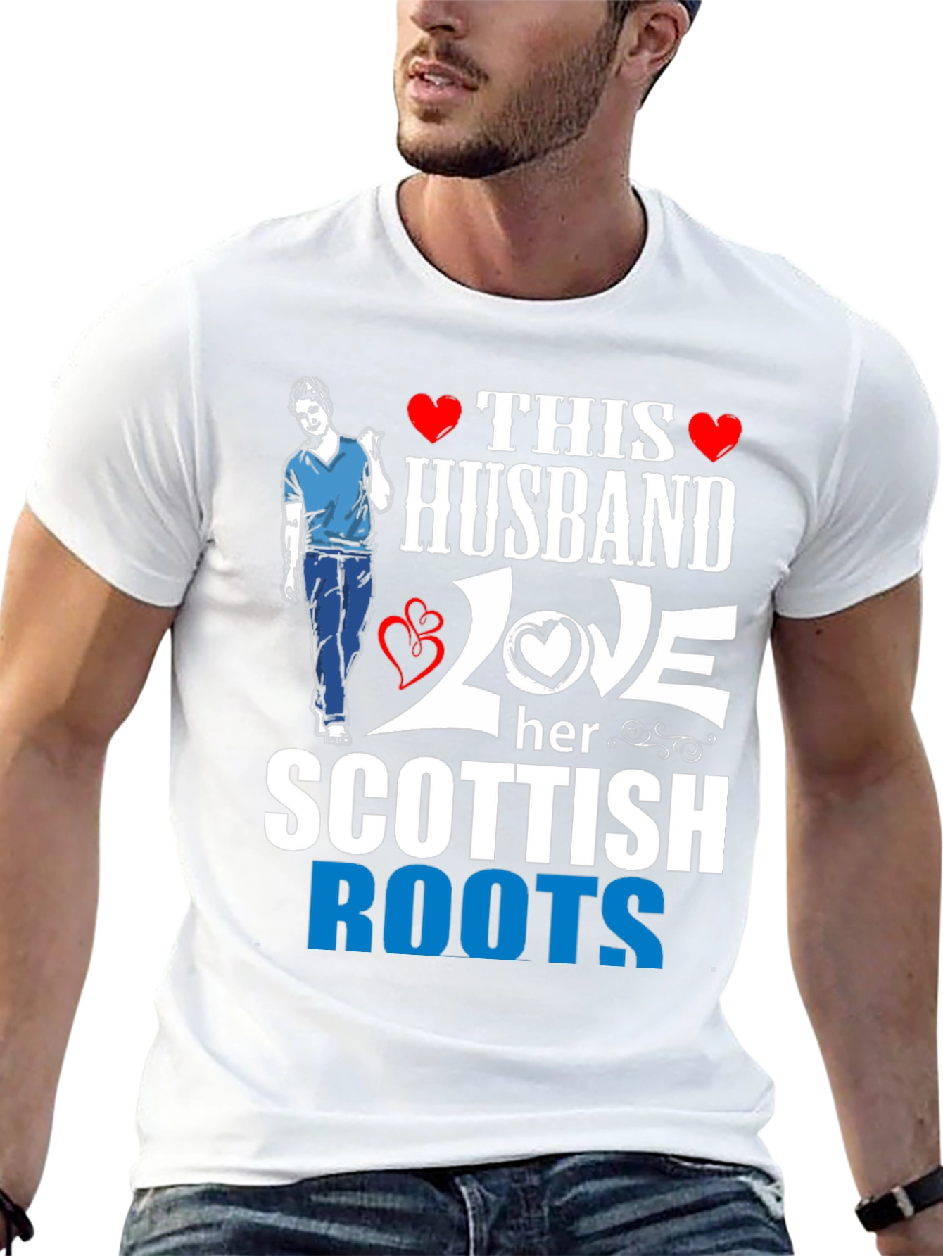 Husband Scottish Roots Graphic Tee - Black