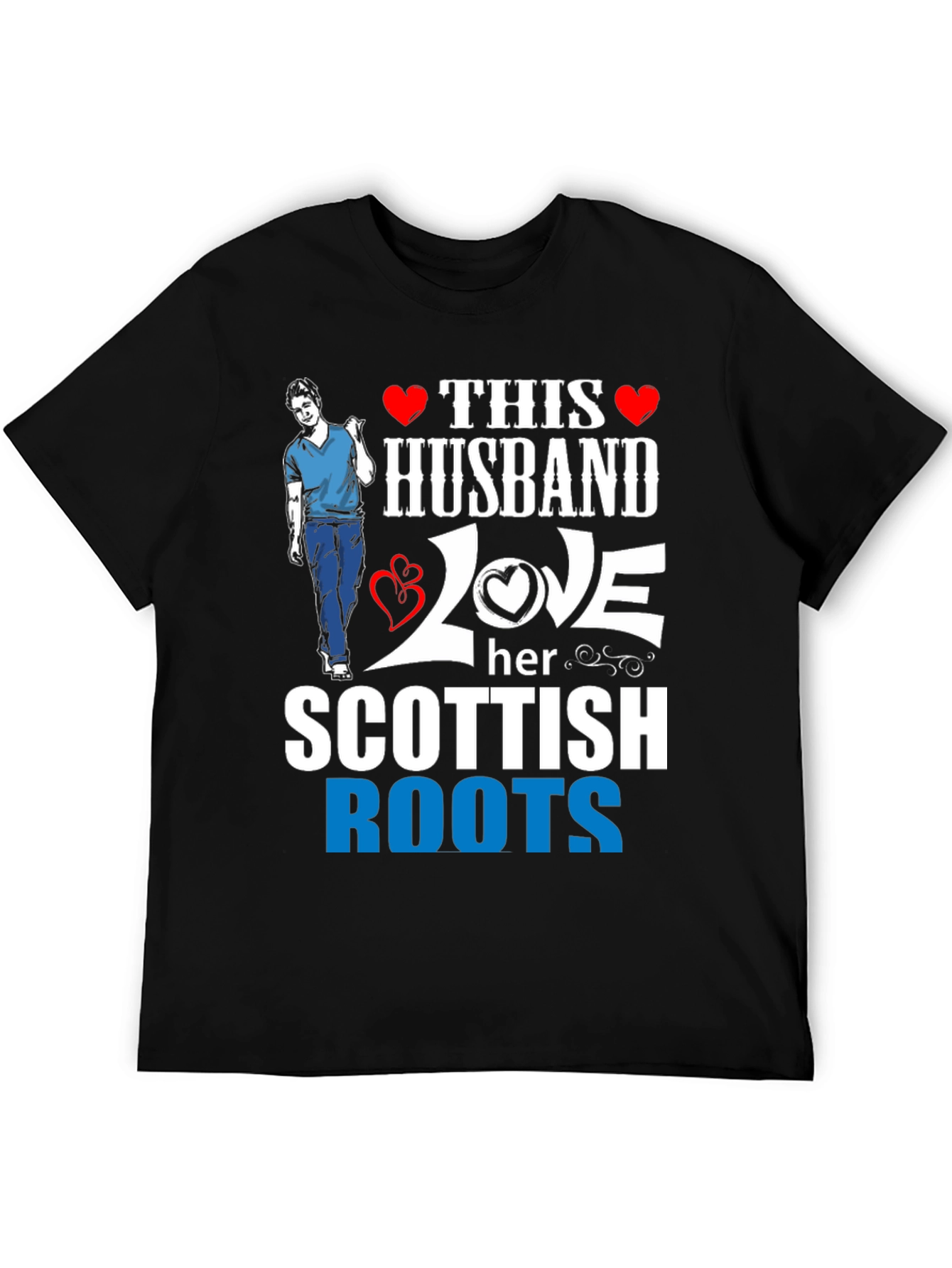 Husband Scottish Roots Graphic Tee - Black
